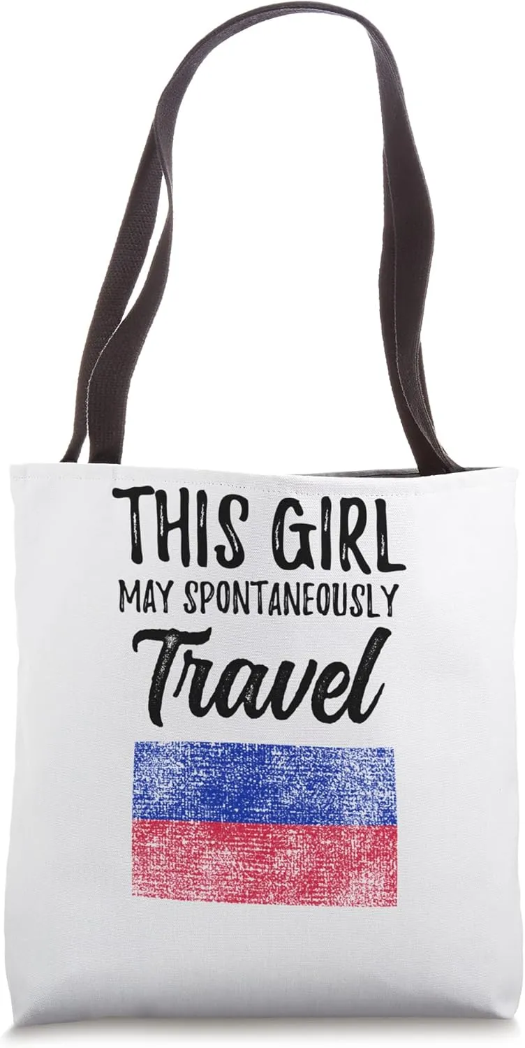 This Girl May Spontaneously Travel Haiti Tote Bag