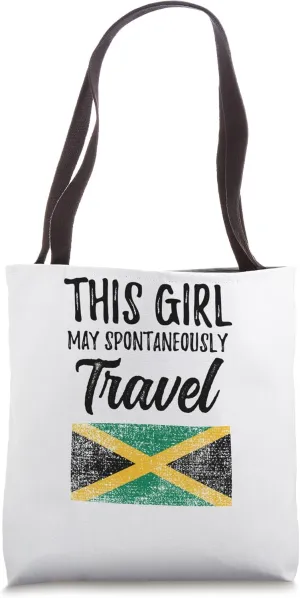 This Girl May Spontaneously Travel Jamaica Tote Bag