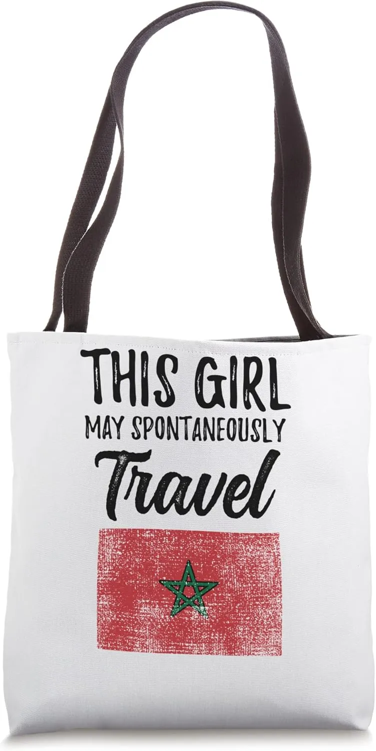 This Girl May Spontaneously Travel Morocco Tote Bag