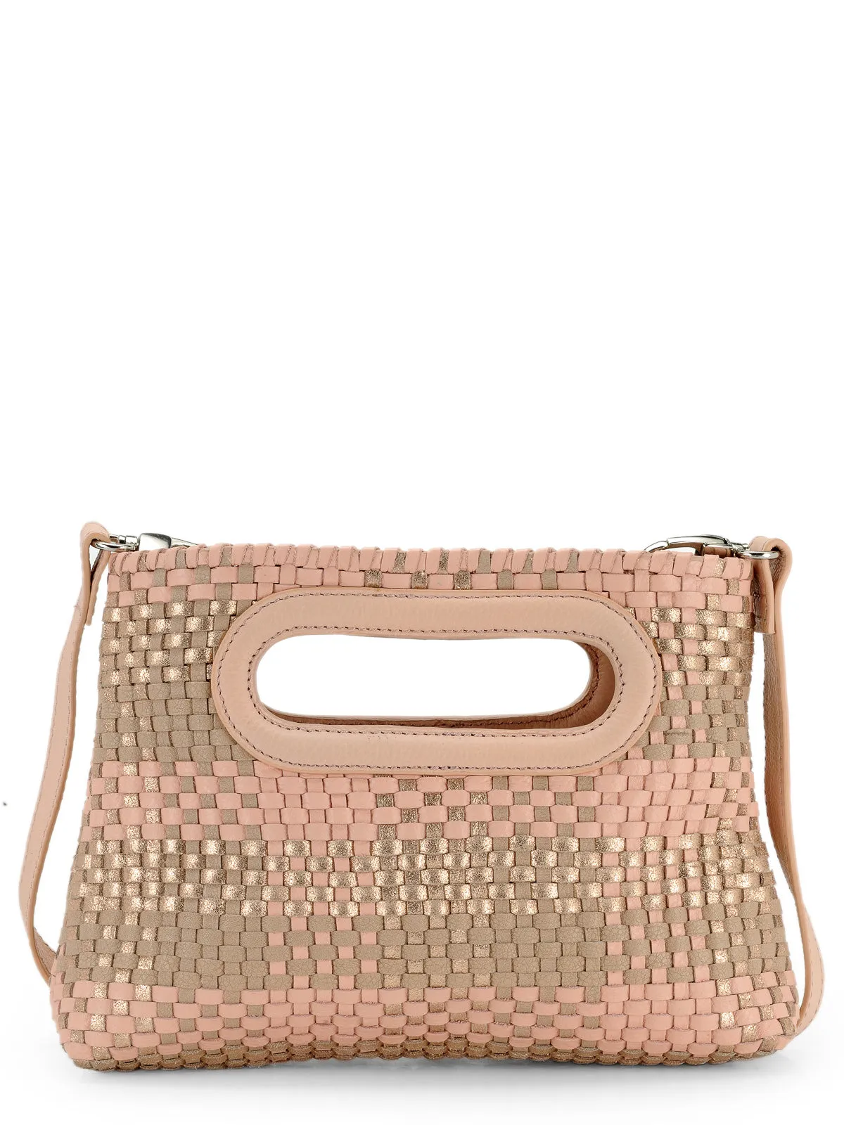 Three Color Woven Handheld Clutch