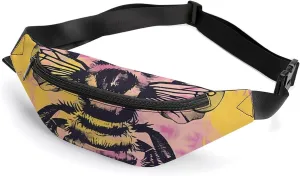 Tie Dye Bee Crossbody Fanny Pack Waist Packs Adjustable Shoulder Bags Sling Bag for Hiking Running Cycling