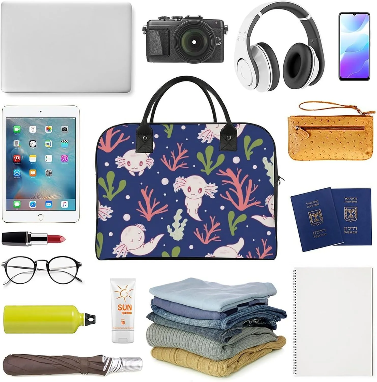 TigerPrint Fashionable Large Capacity Travel Handbag Unisex