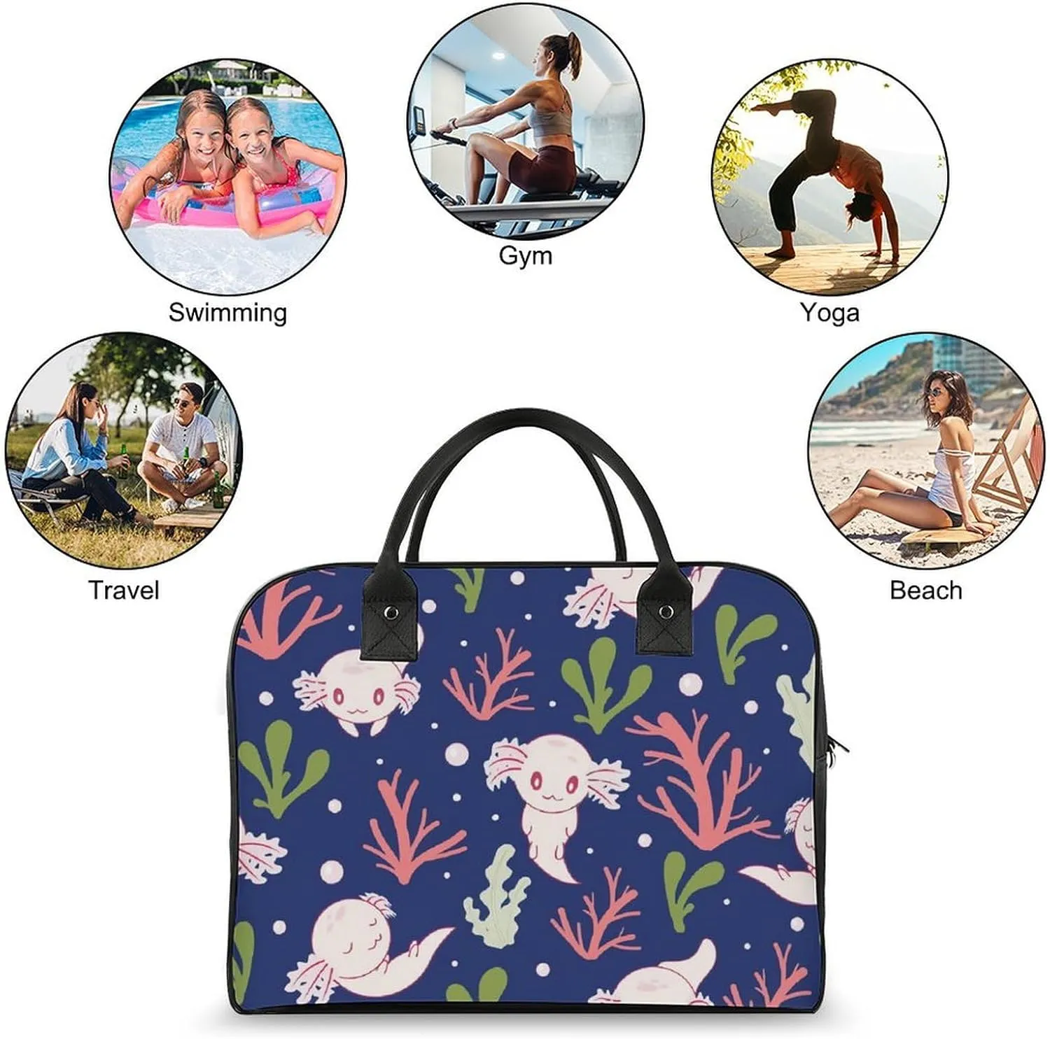 TigerPrint Fashionable Large Capacity Travel Handbag Unisex
