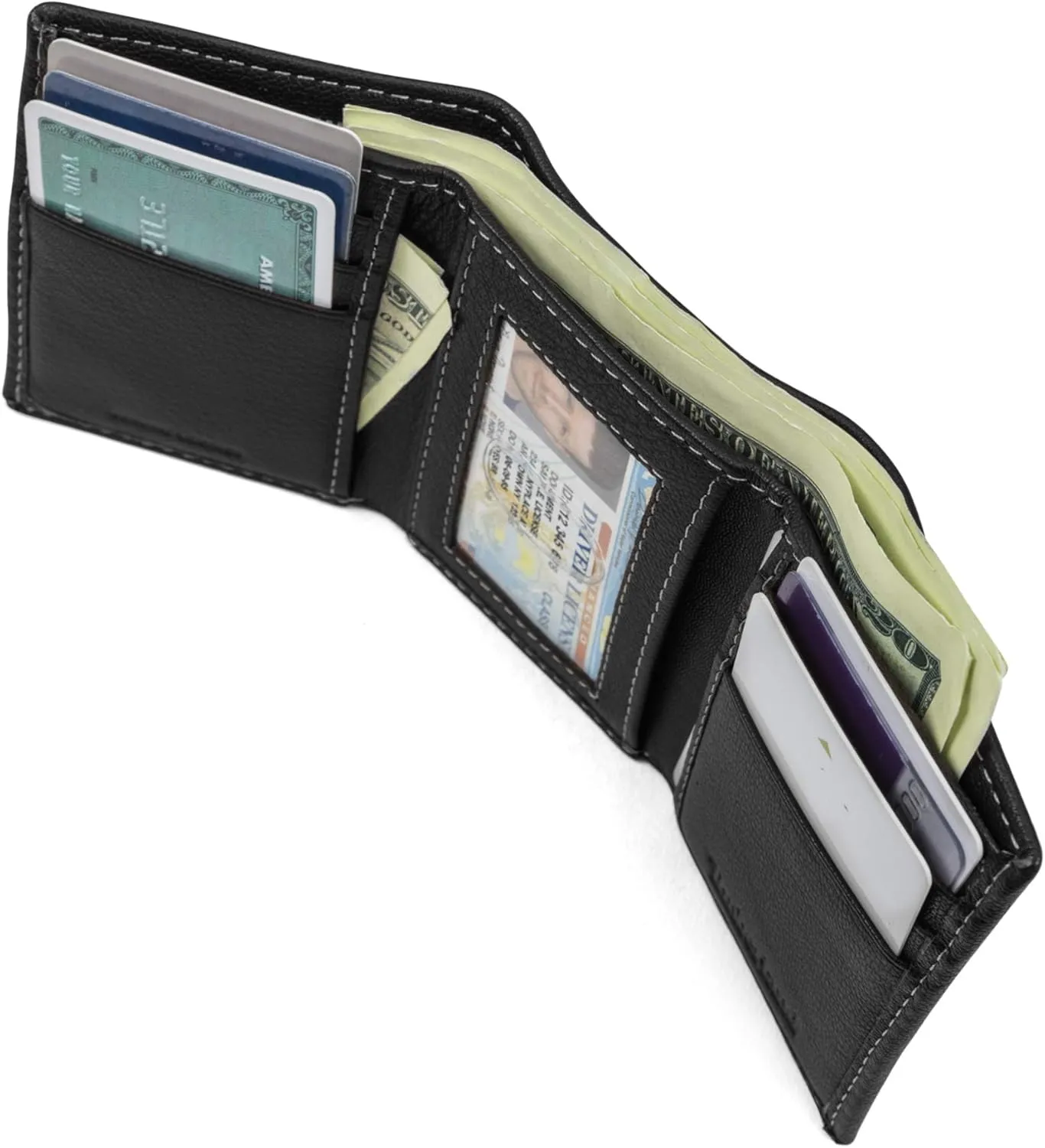 Timberland Men's Leather Trifold Wallet With Id Window, Black (Blix), One Size