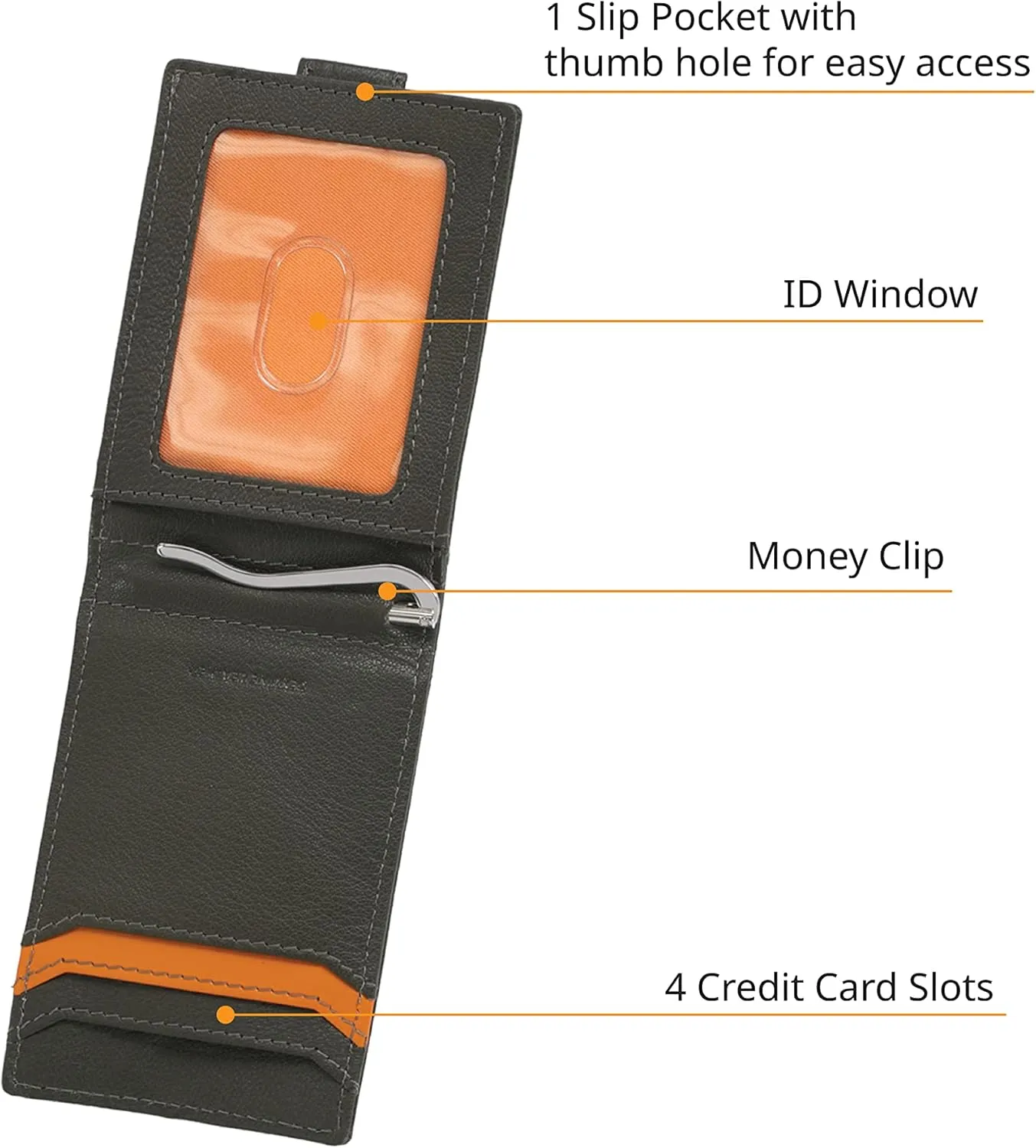 Timberland Men's Slim Leather Front Pocket Credit Card Holder Wallet