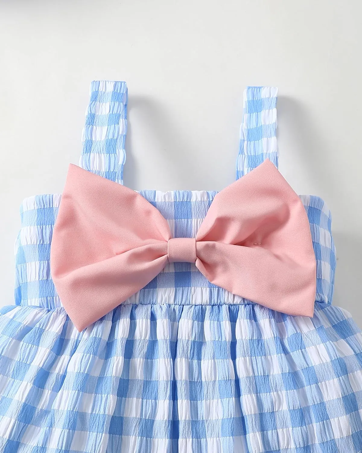 Toddler Girl Summer Dress Infant Baby Girl Casual Clothes Sleeveless Bowknot Beach Sundress with Hat