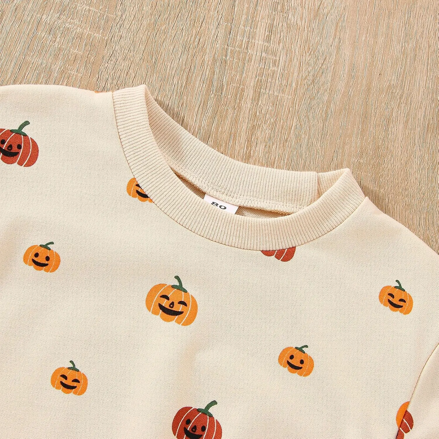 Toddler Infant Baby Girl Boy Halloween Outfit Pumpkin Sweatshirt Oversized Onesie Bubble Romper Sweater Clothes