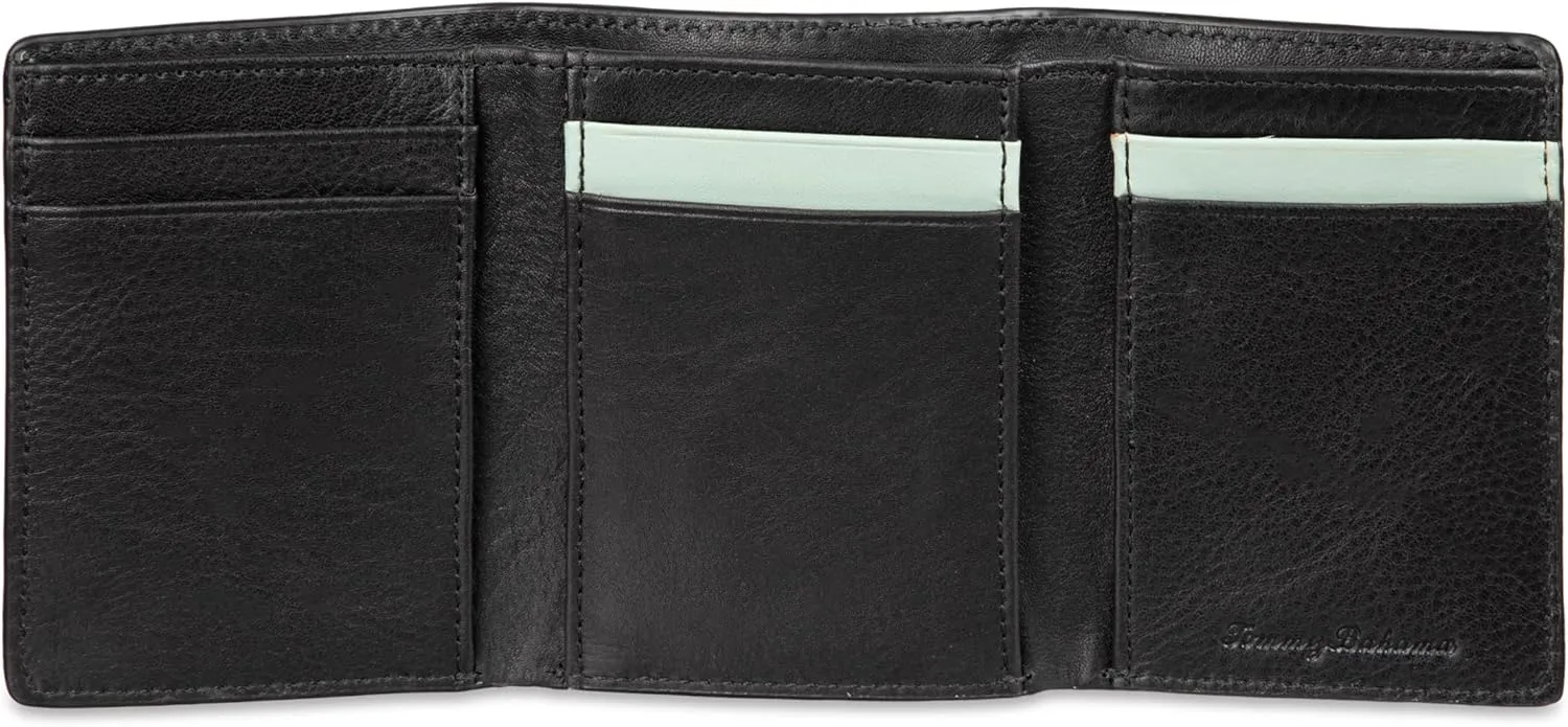Tommy Bahama Men's Compact Trifold Leather Wallet