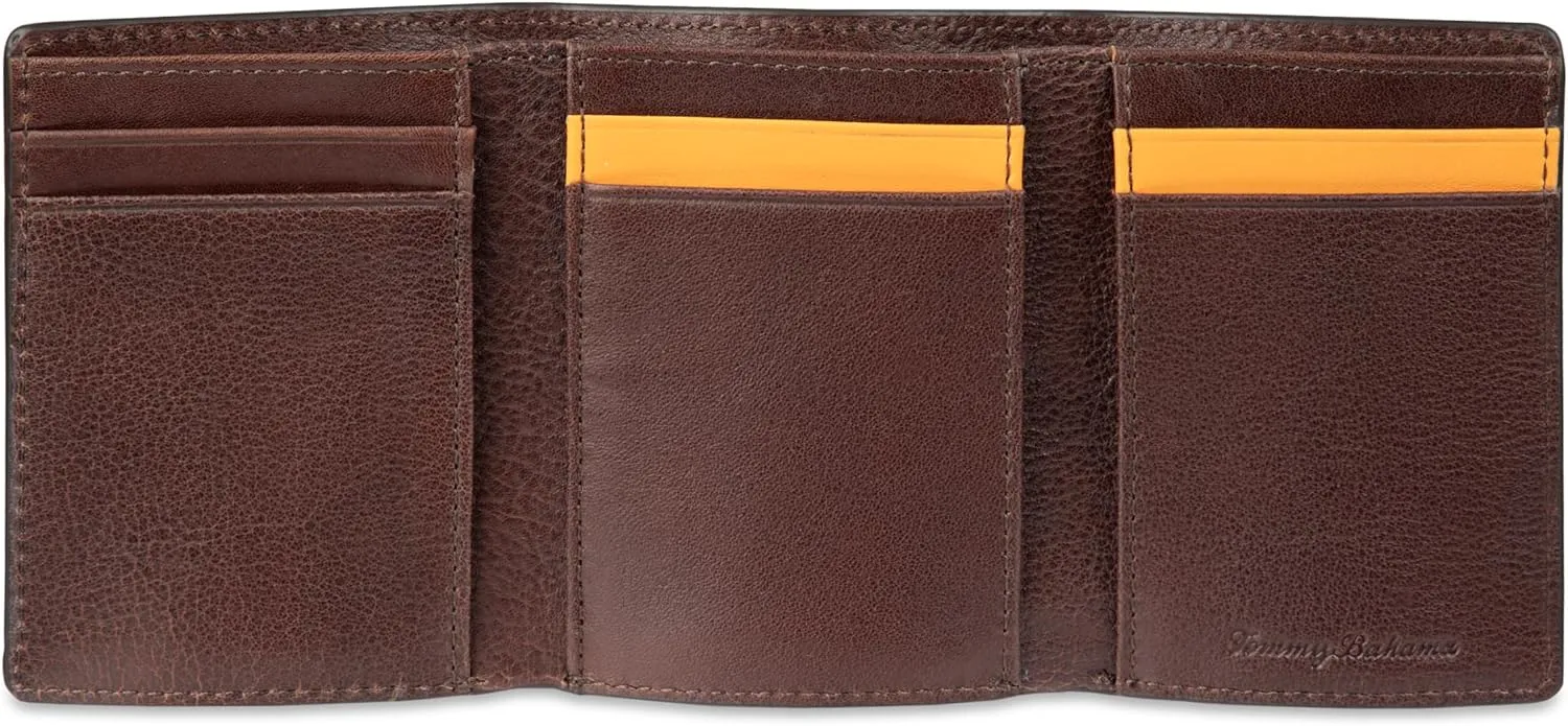 Tommy Bahama Men's Compact Trifold Leather Wallet