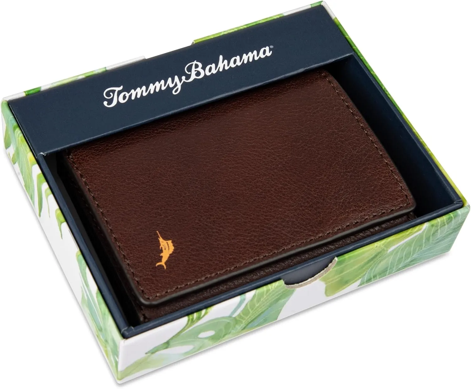 Tommy Bahama Men's Compact Trifold Leather Wallet