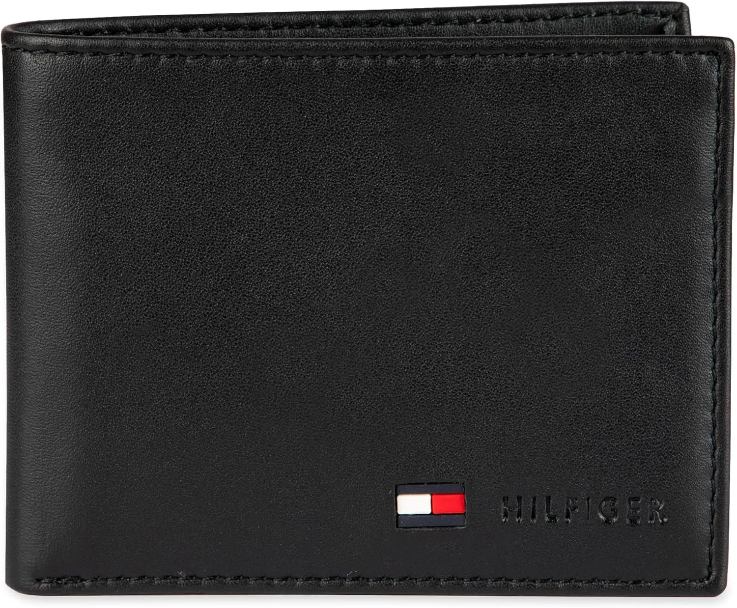 Tommy Hilfiger Men's Leather Wallet – Slim Bifold with 6 Credit Card Pockets and Removable ID Window