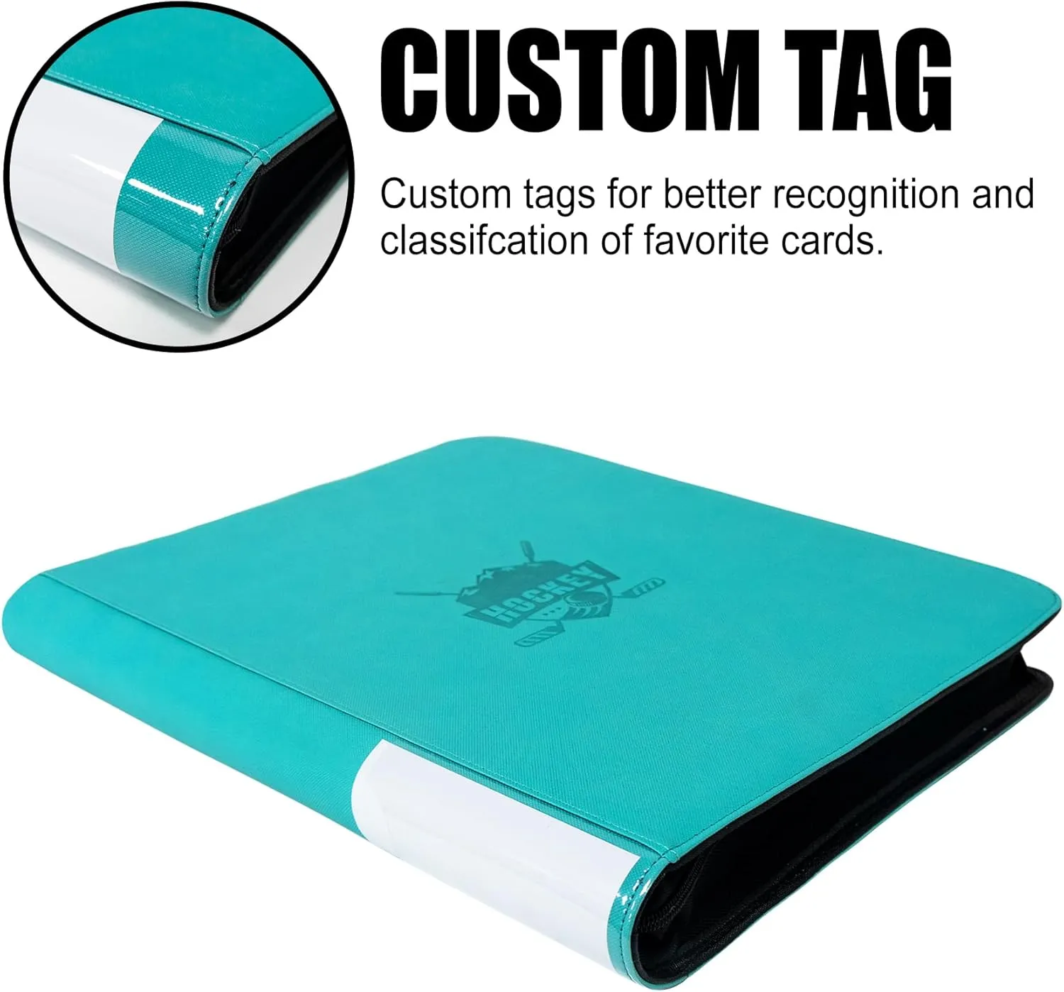Toploader Binder - Holds 288 Toploaders,9-Pocket Ringless Double-Sided Pockets for Hockey Cards,Waterproof Top Loader Card Storage for Hockey Cards