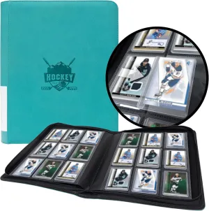 Toploader Binder - Holds 288 Toploaders,9-Pocket Ringless Double-Sided Pockets for Hockey Cards,Waterproof Top Loader Card Storage for Hockey Cards