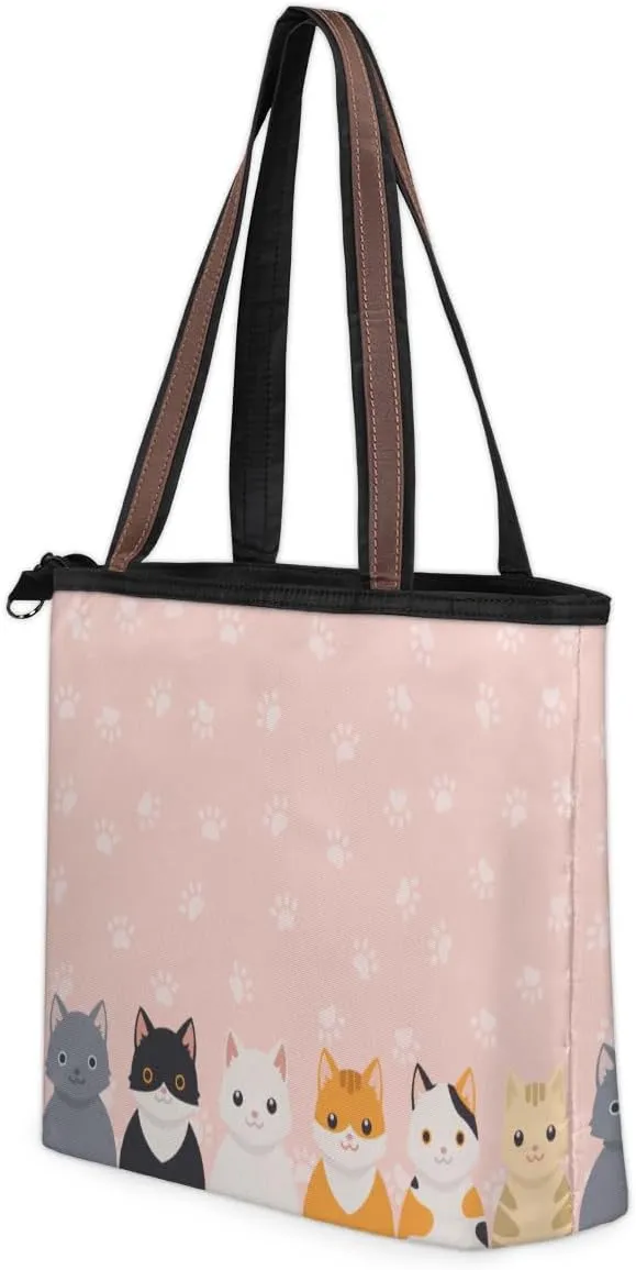Tote Bag for Women with Zipper Large Capacity Top Handle Casual Shoulder Bag Handbag Reusable Shopping