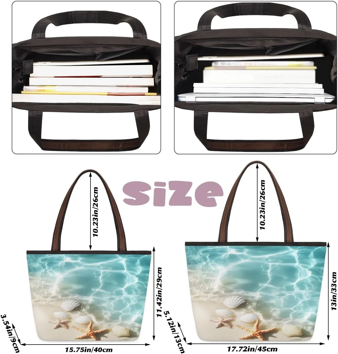 Tote Bag for Women with Zipper Large Capacity Top Handle Casual Shoulder Bag Handbag Reusable Shopping