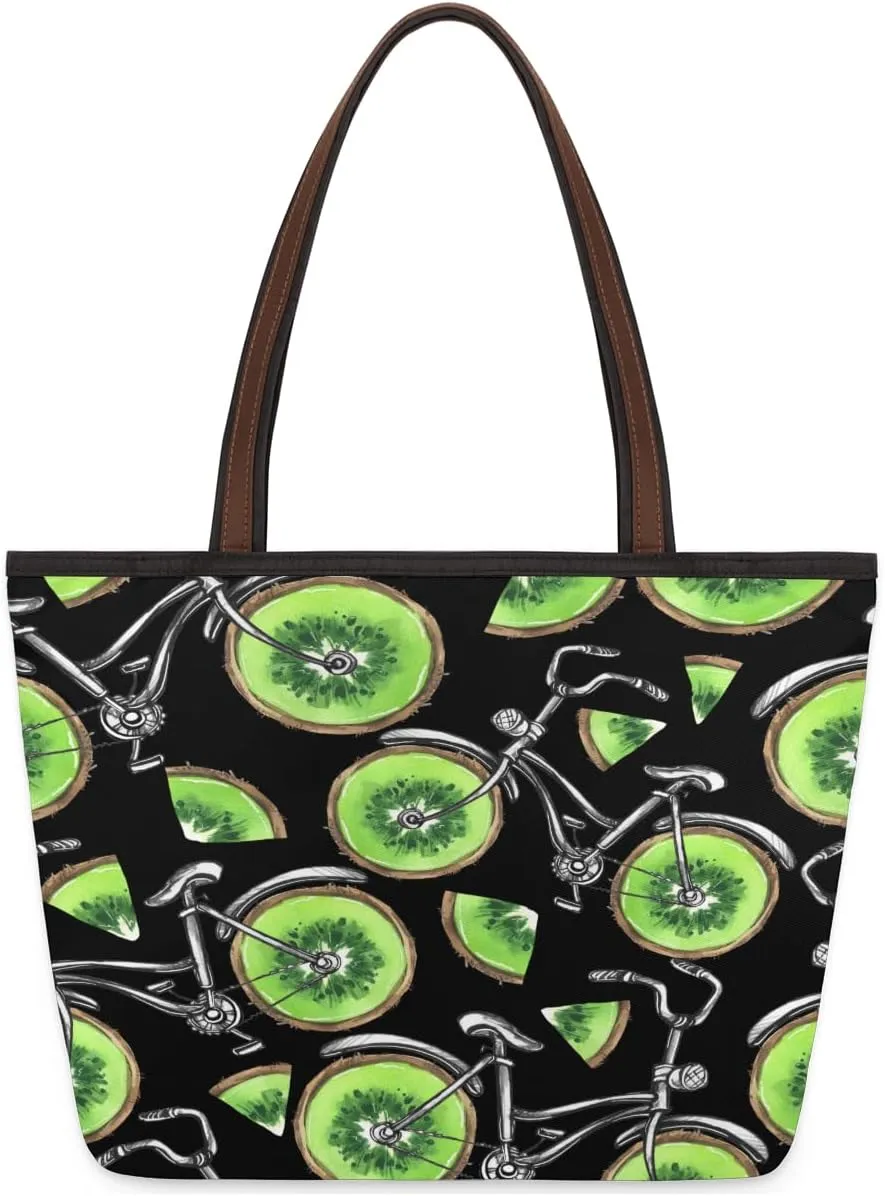 Tote Bag for Women with Zipper Large Capacity Top Handle Casual Shoulder Bag Handbag Reusable Shopping