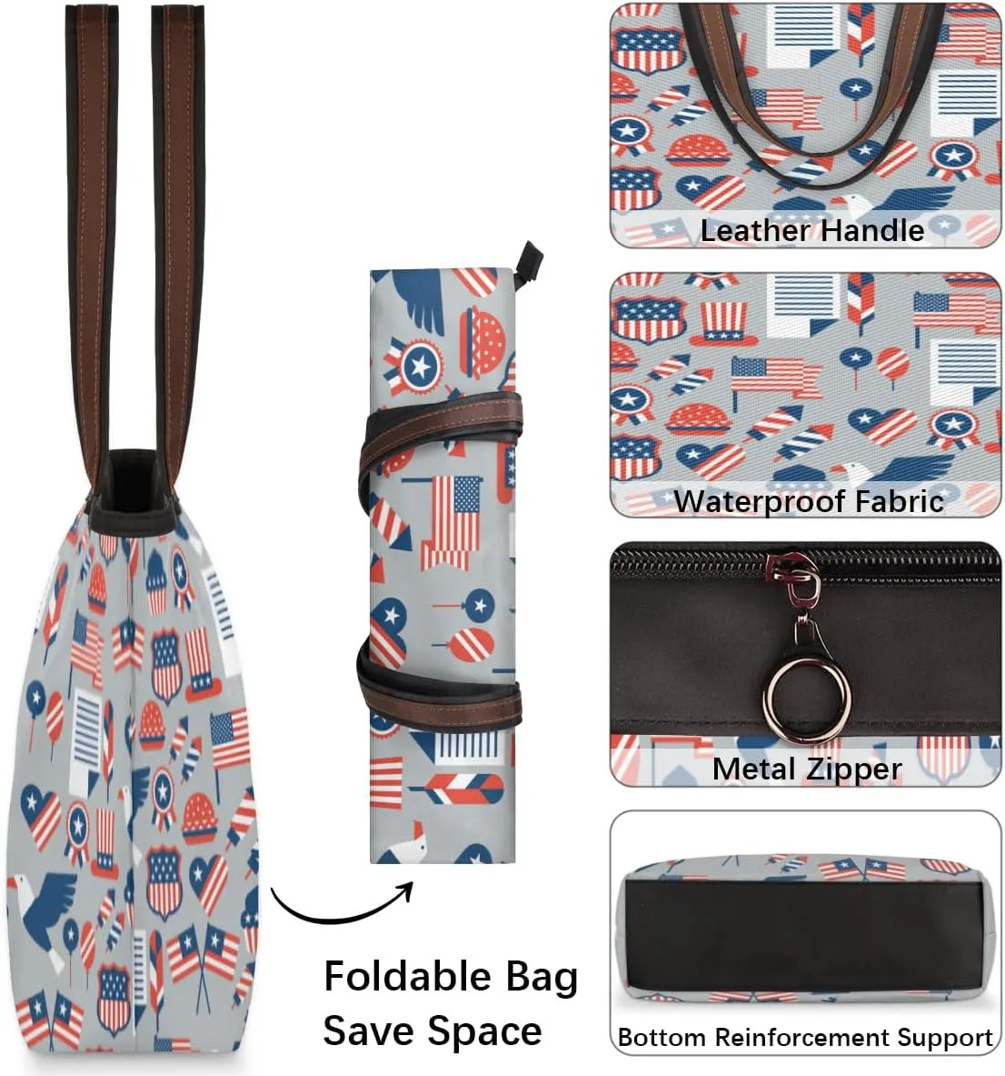 Tote Bag for Women with Zipper Large Capacity Top Handle Casual Shoulder Bag Handbag Reusable Shopping