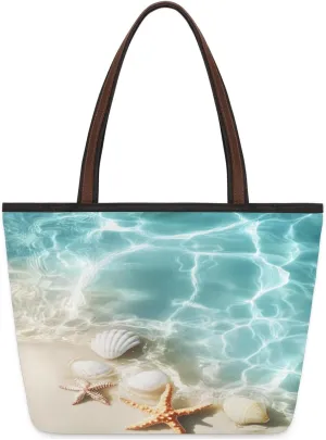 Tote Bag for Women with Zipper Large Capacity Top Handle Casual Shoulder Bag Handbag Reusable Shopping