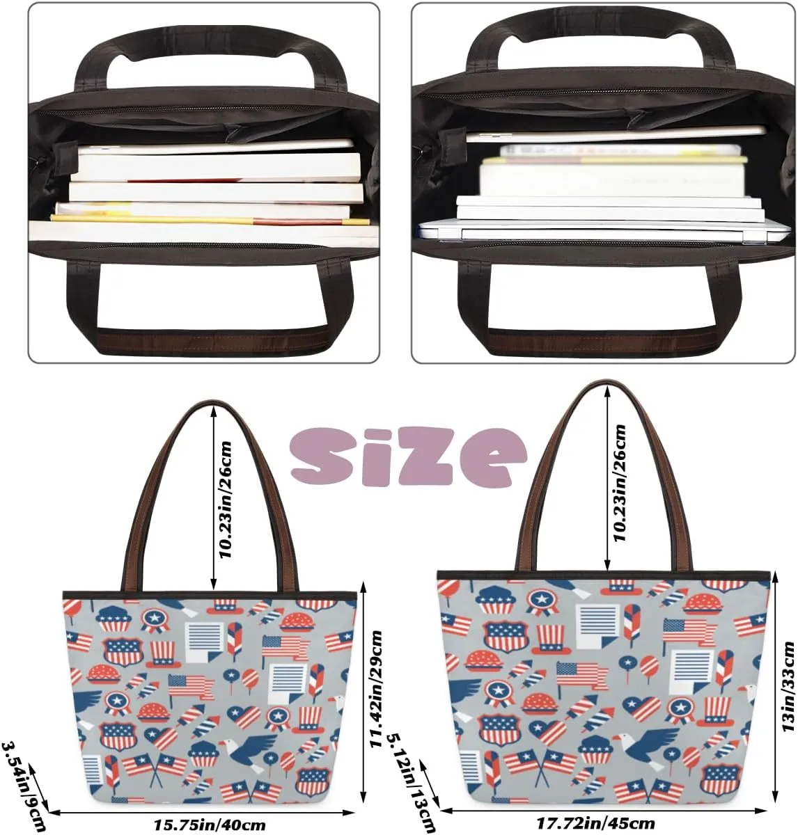 Tote Bag for Women with Zipper Large Capacity Top Handle Casual Shoulder Bag Handbag Reusable Shopping