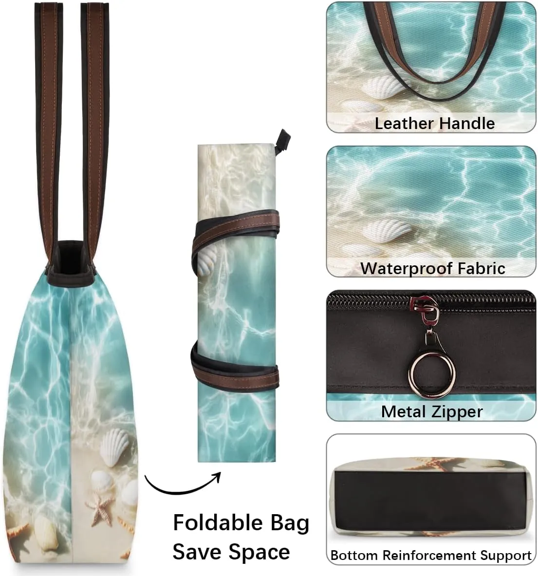 Tote Bag for Women with Zipper Large Capacity Top Handle Casual Shoulder Bag Handbag Reusable Shopping