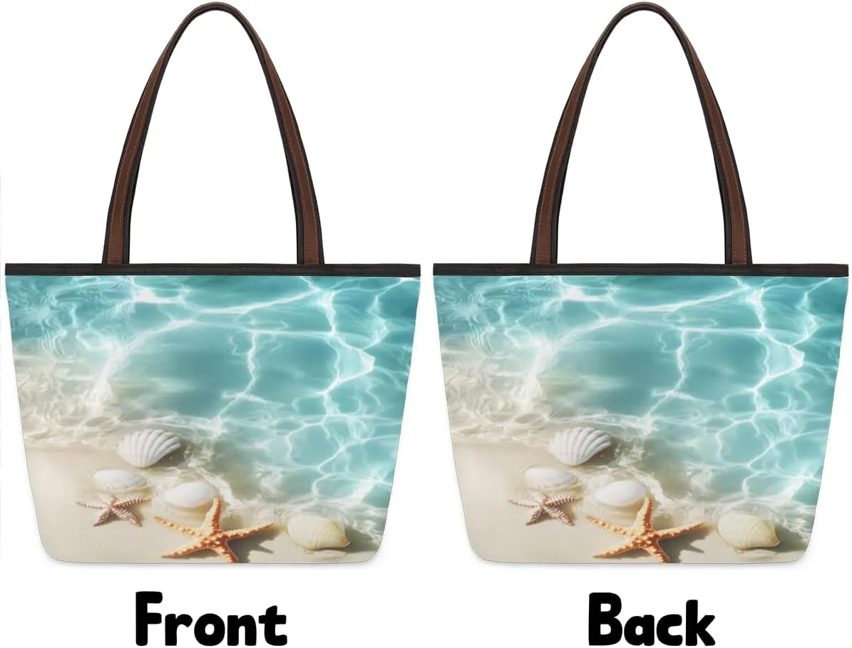 Tote Bag for Women with Zipper Large Capacity Top Handle Casual Shoulder Bag Handbag Reusable Shopping