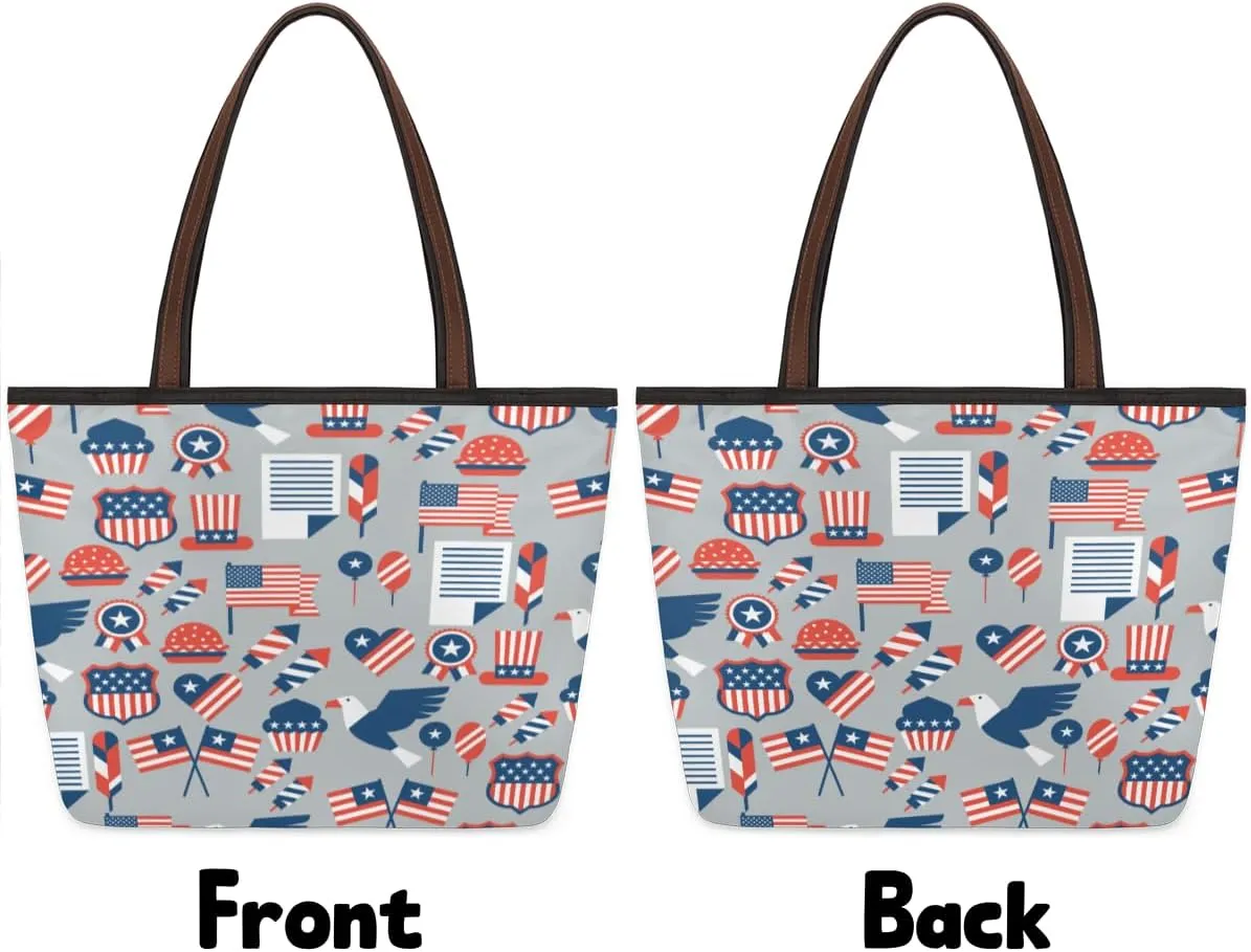 Tote Bag for Women with Zipper Large Capacity Top Handle Casual Shoulder Bag Handbag Reusable Shopping