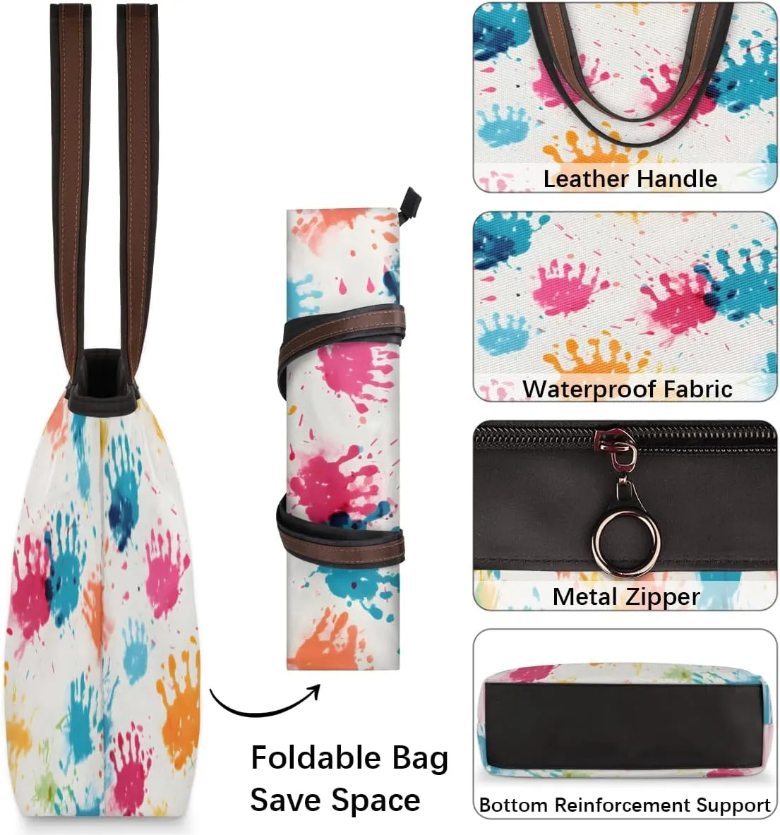 Tote Bag for Women with Zipper Large Capacity Top Handle Casual Shoulder Bag Handbag Reusable Shopping