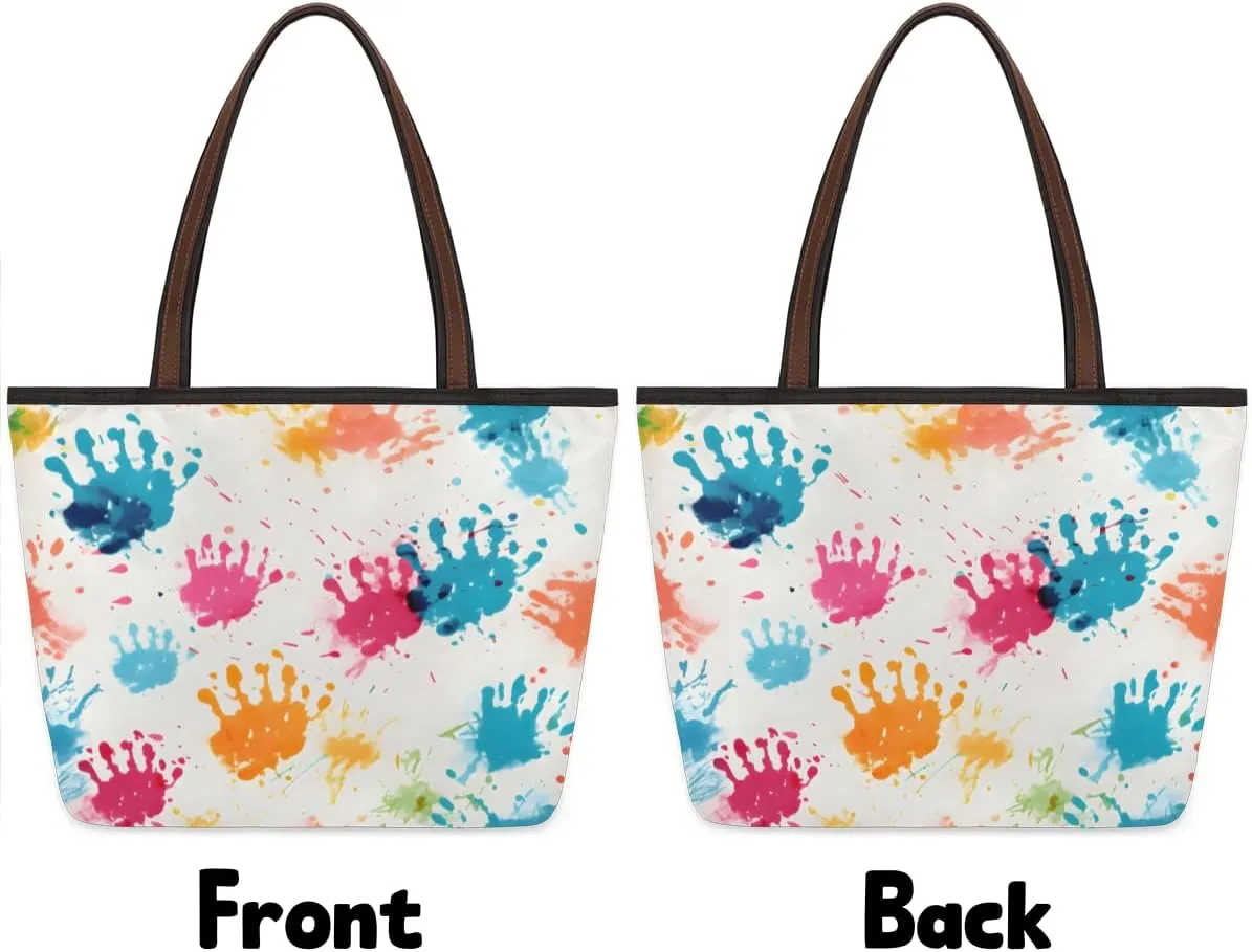 Tote Bag for Women with Zipper Large Capacity Top Handle Casual Shoulder Bag Handbag Reusable Shopping