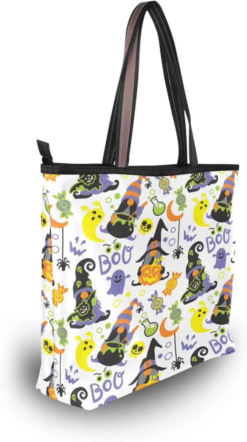 Tote Bag for Women with Zipper,Polyester Tote Purse Holiday Tote Bag Work Handbag Women Gift