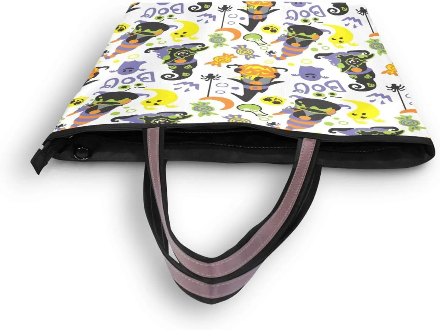 Tote Bag for Women with Zipper,Polyester Tote Purse Holiday Tote Bag Work Handbag Women Gift