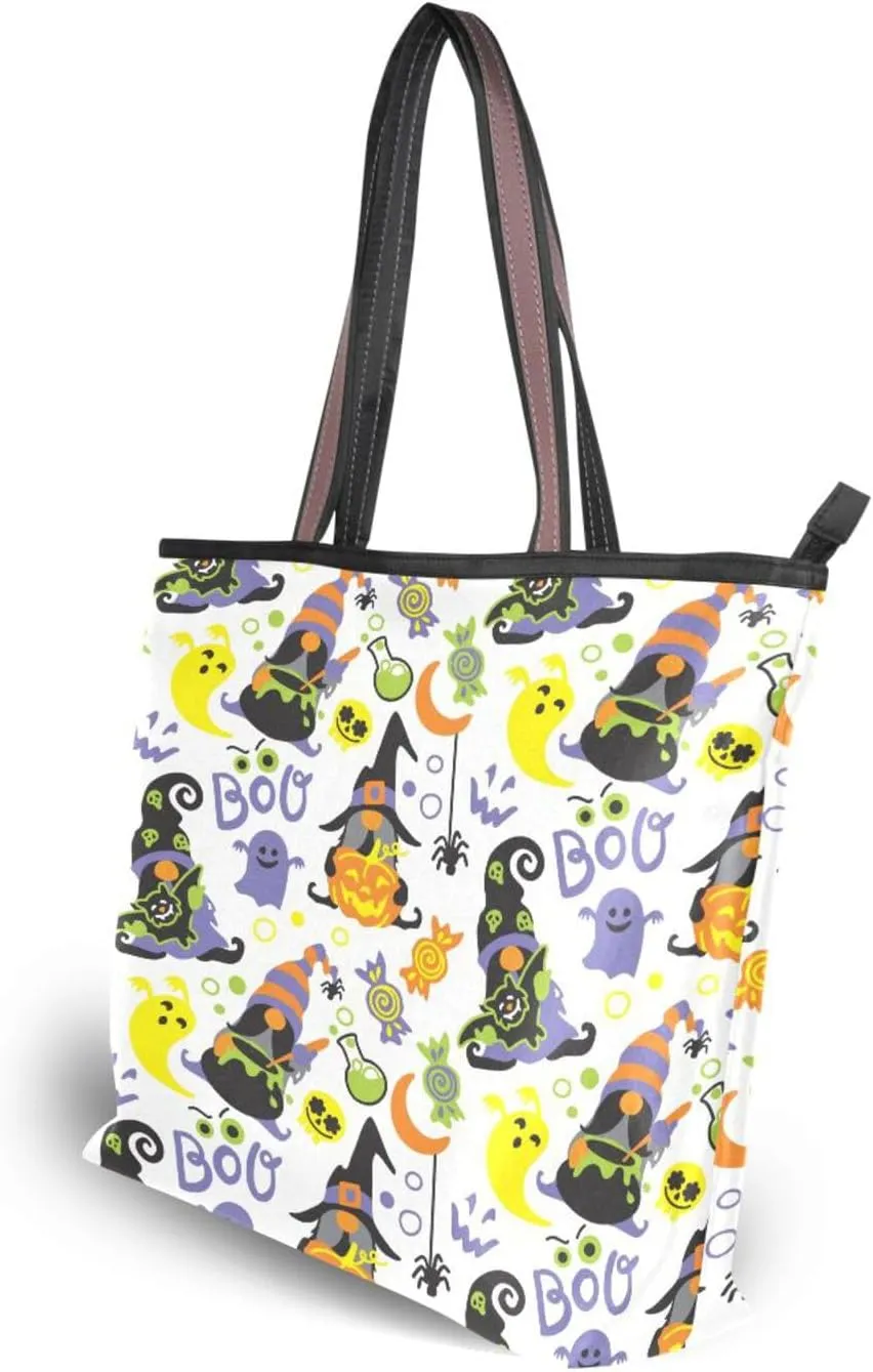 Tote Bag for Women with Zipper,Polyester Tote Purse Holiday Tote Bag Work Handbag Women Gift