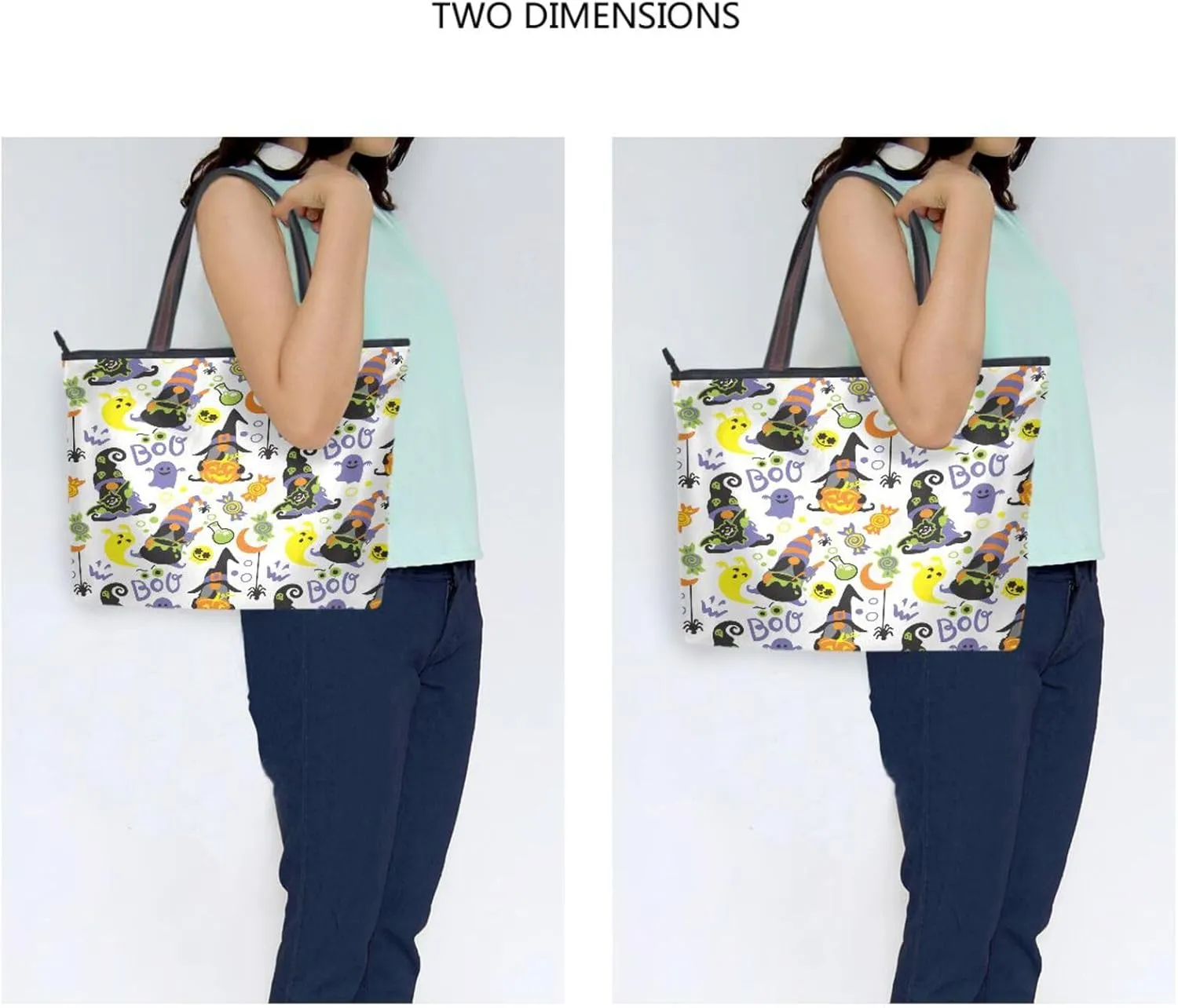 Tote Bag for Women with Zipper,Polyester Tote Purse Holiday Tote Bag Work Handbag Women Gift