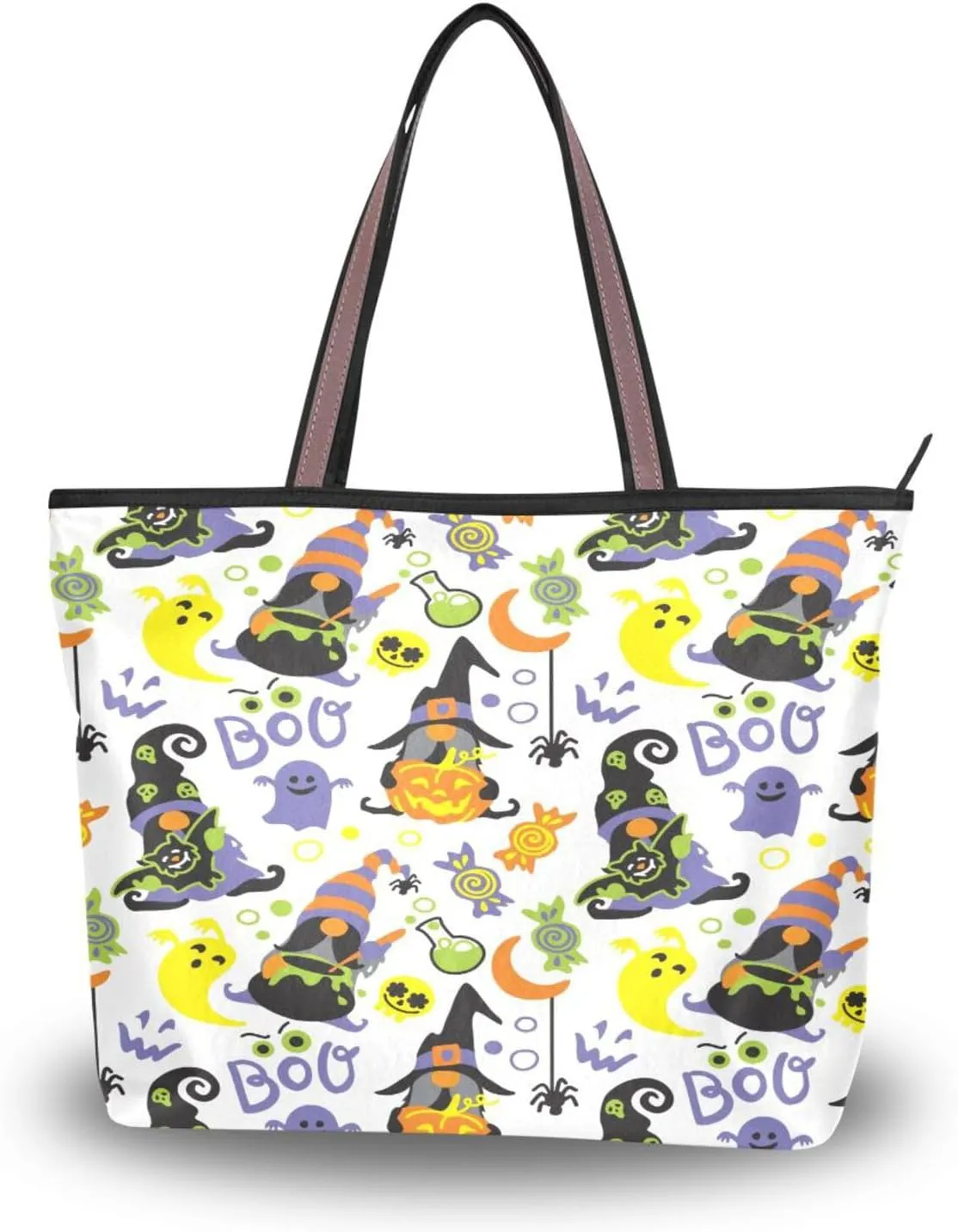 Tote Bag for Women with Zipper,Polyester Tote Purse Holiday Tote Bag Work Handbag Women Gift