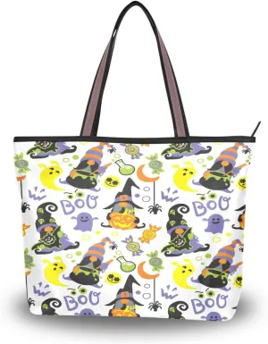 Tote Bag for Women with Zipper,Polyester Tote Purse Holiday Tote Bag Work Handbag Women Gift