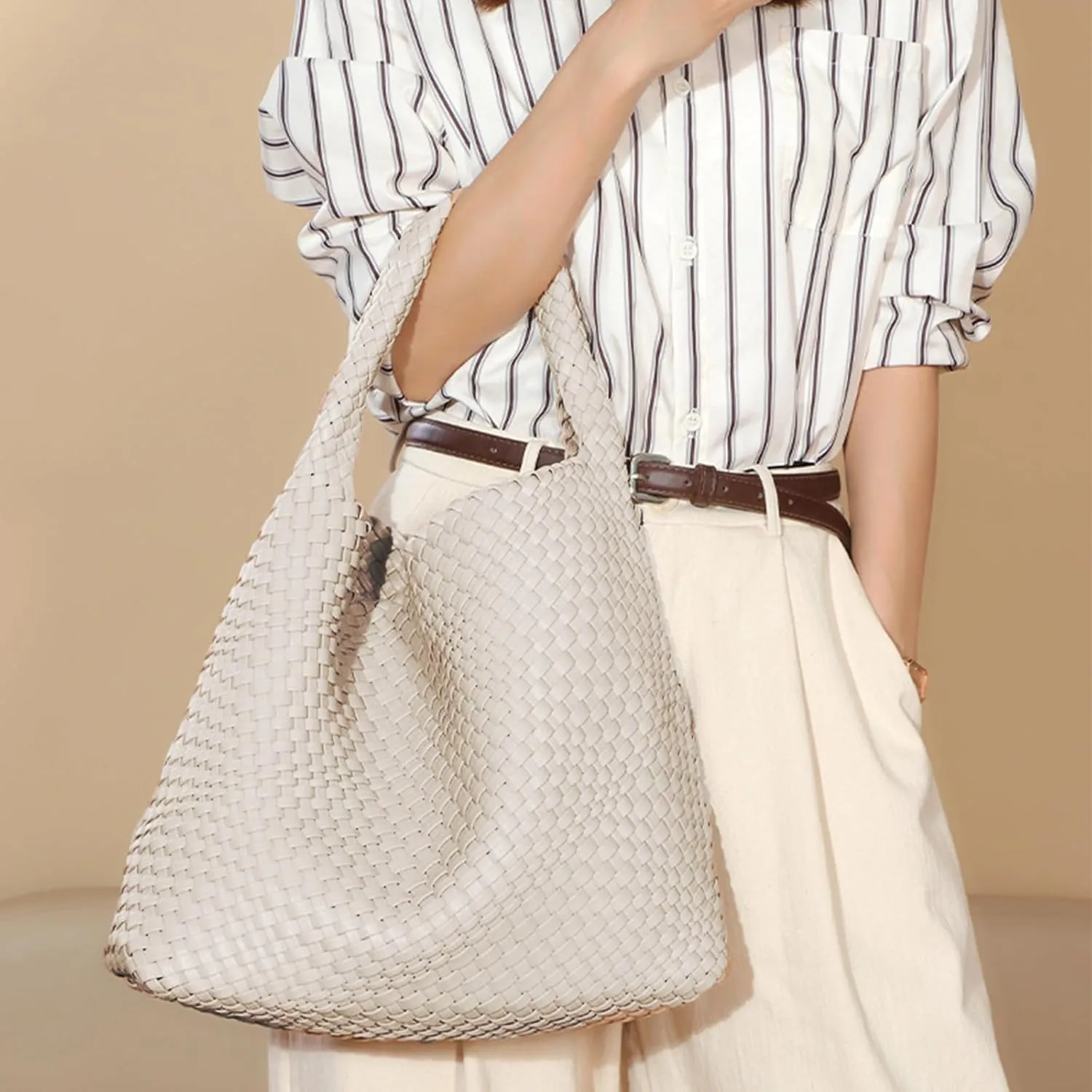Tote Bag Shoulder Handbags for Women Hand bag Large Capacity Travel Woven Lightweight Purse Hobo Slouchy Bags