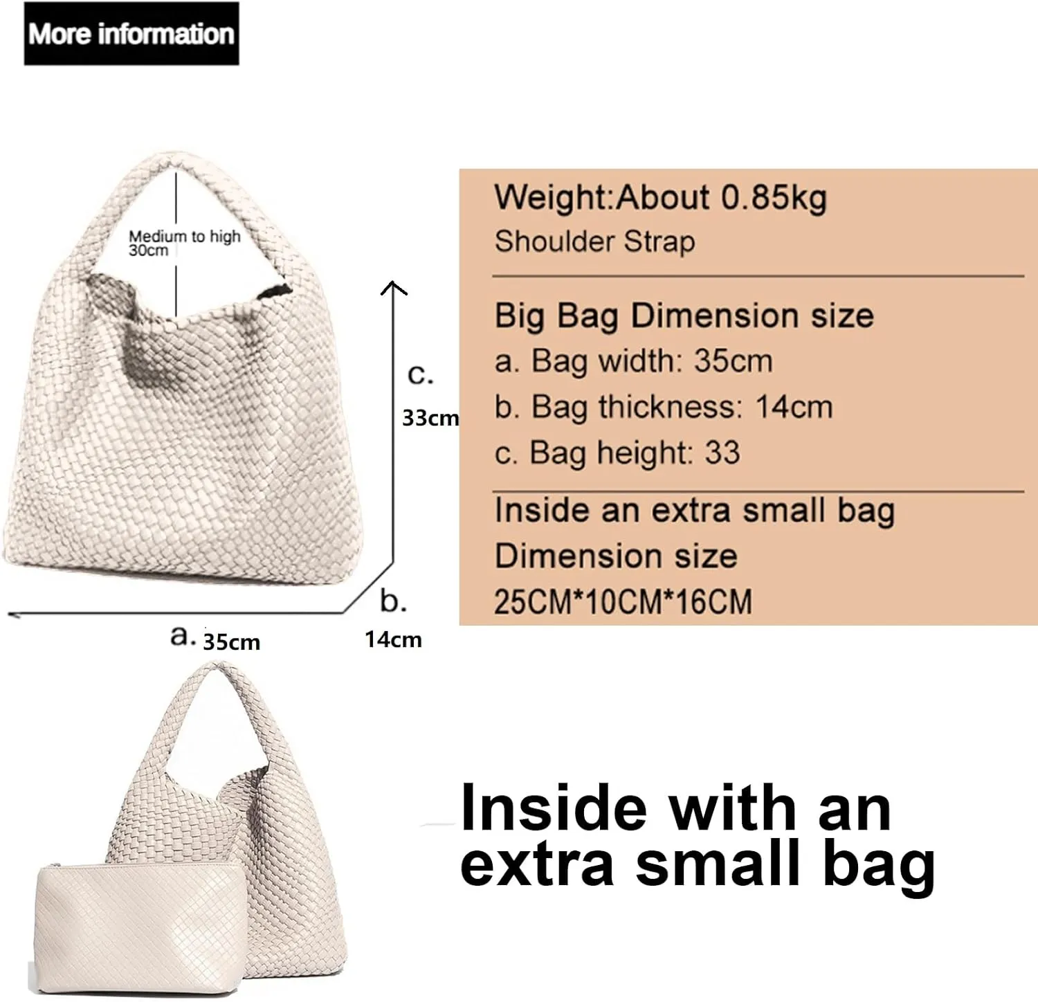 Tote Bag Shoulder Handbags for Women Hand bag Large Capacity Travel Woven Lightweight Purse Hobo Slouchy Bags