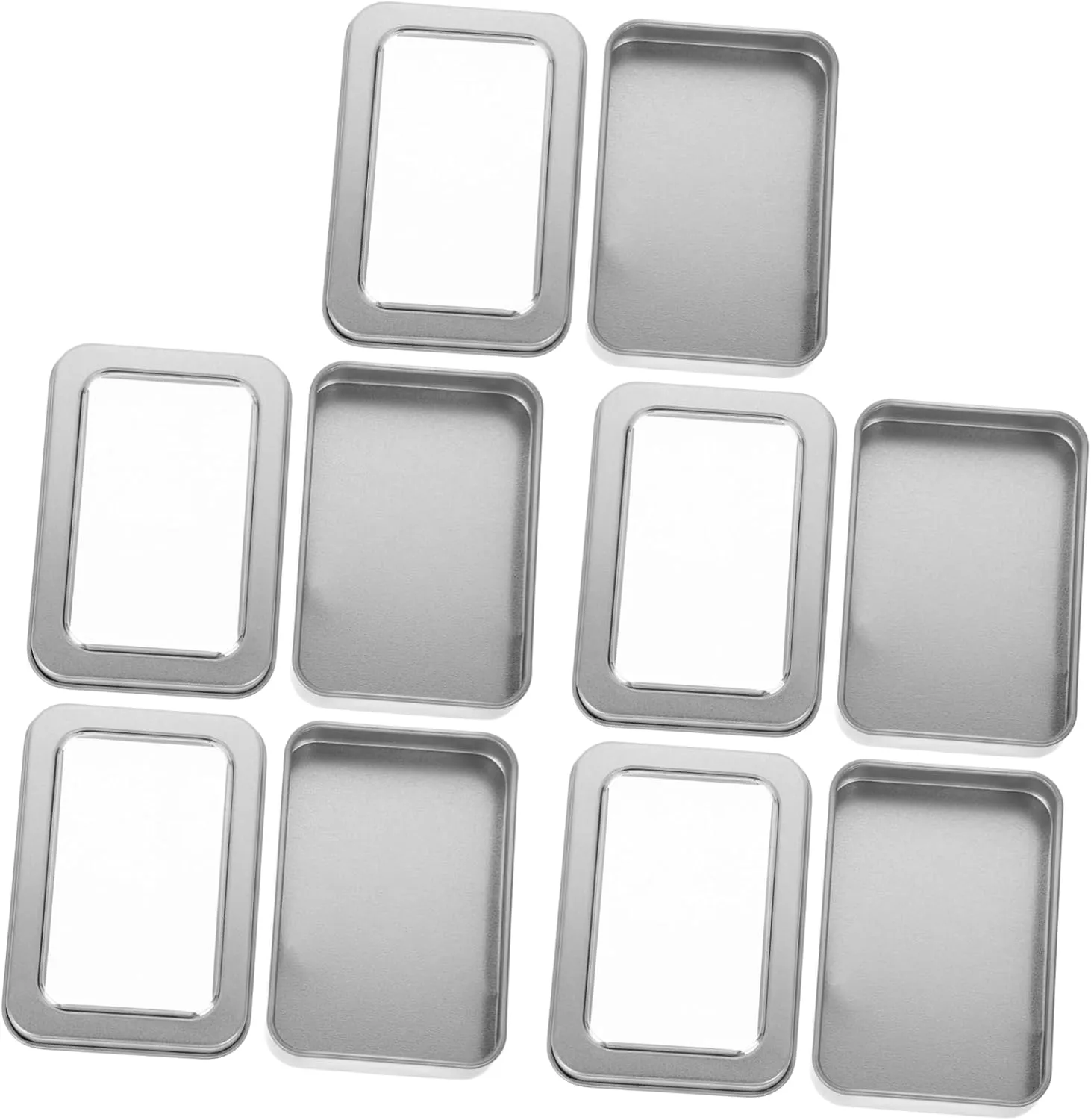 Totority 25pcs Rectangular Game Card Storage Box with Clear Window Organizer for Compact Design and Accessories