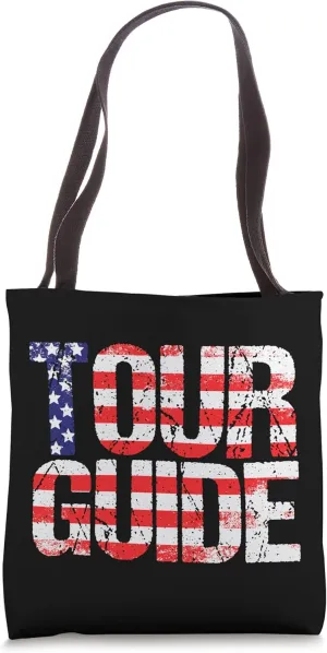 Tour Guide USA Flag Patriotic Travel Guide Tote Bag