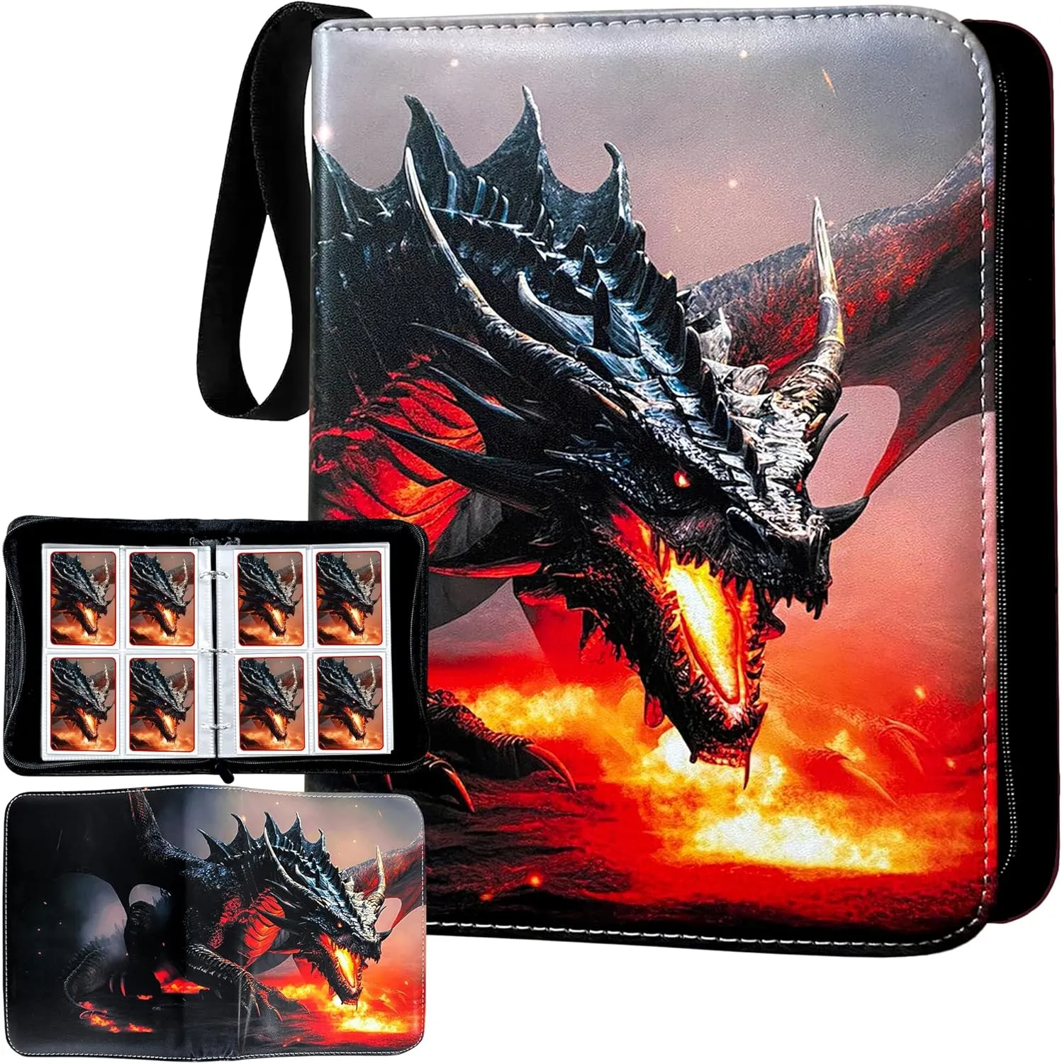 Trading Card Binder, Original Card Binder, Binder For Cards, Collector Card Binder with Cool Design, Trading Card Binder with 4 Page Sleeves, 400 Card Capacity, Card Binder For Collectors.