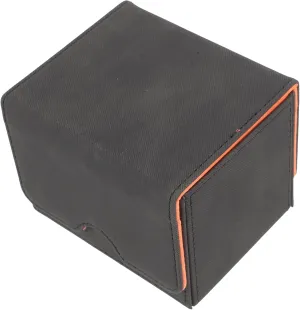 Trading Card Storage Box Black Pu Leather Case for Card Decks Gaming Cards Holder Desktop Organizing Compact Size