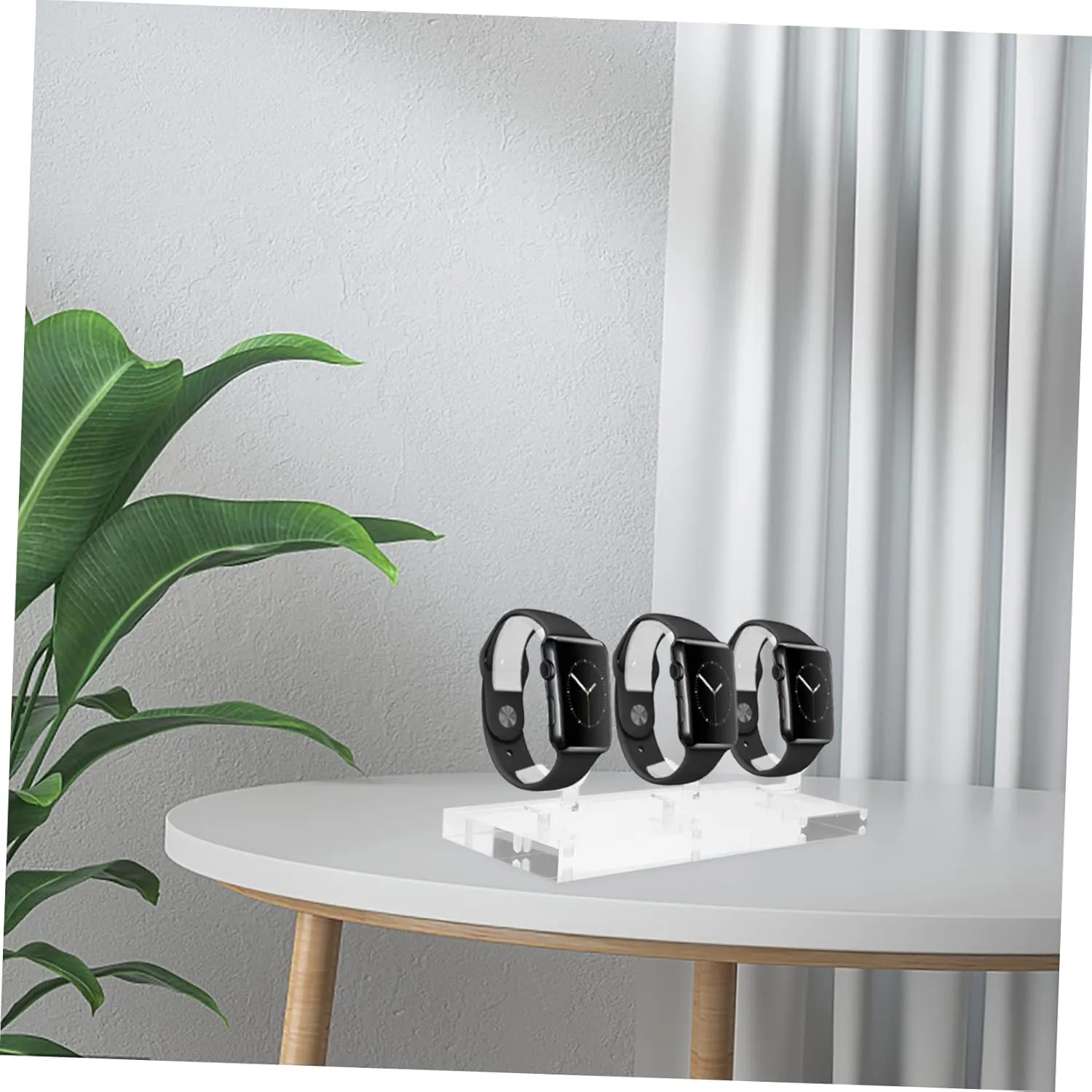 Transparent Watch Display Stand Jewelry Holder for Retail Clear Acrylic Watch Rack for Bracelets and Accessories Compact Design for and Travel