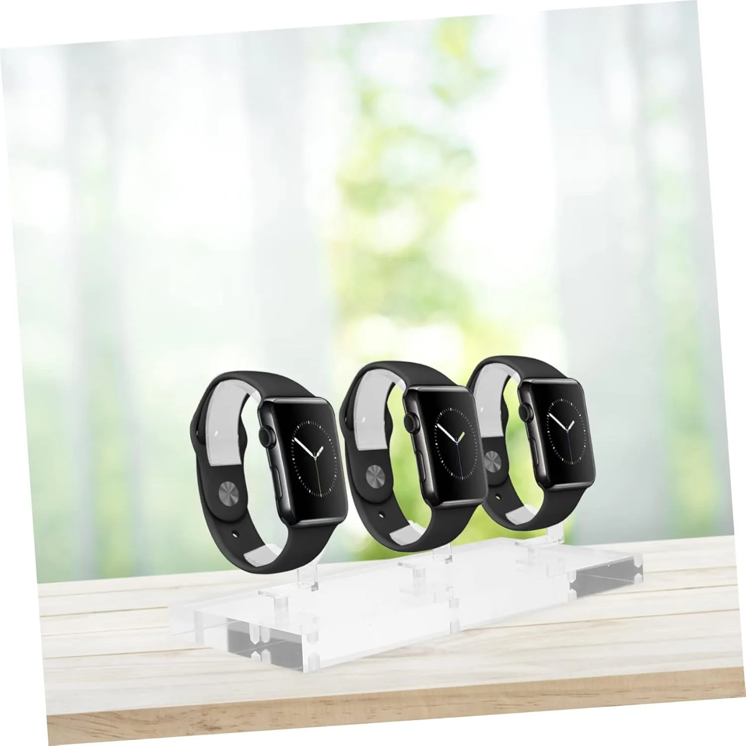 Transparent Watch Display Stand Jewelry Holder for Retail Clear Acrylic Watch Rack for Bracelets and Accessories Compact Design for and Travel