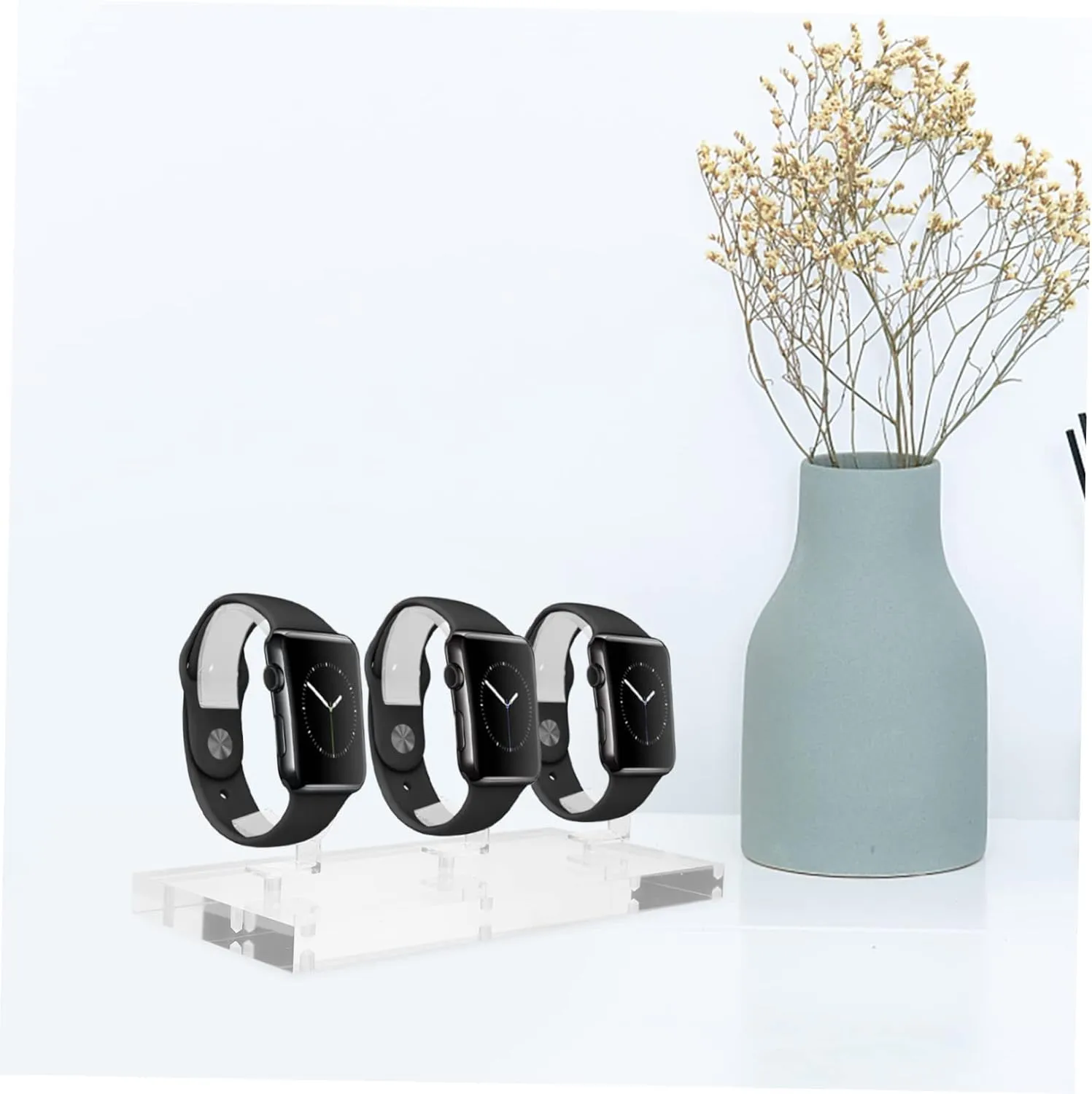 Transparent Watch Display Stand Jewelry Holder for Retail Clear Acrylic Watch Rack for Bracelets and Accessories Compact Design for and Travel