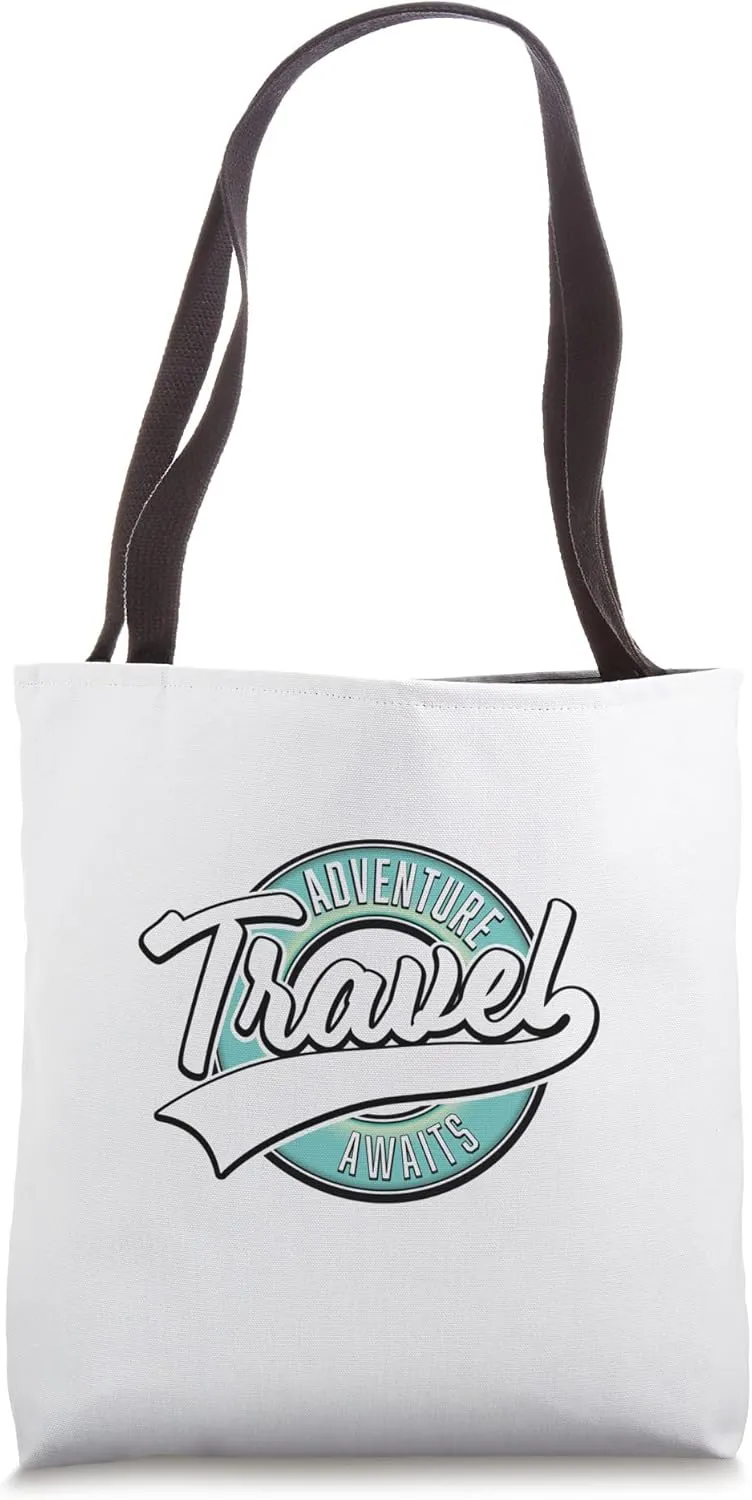 Travel Adventure Awaits vintage logo Tote Bag