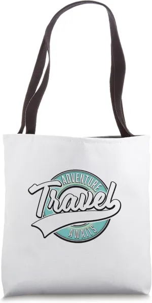 Travel Adventure Awaits vintage logo Tote Bag