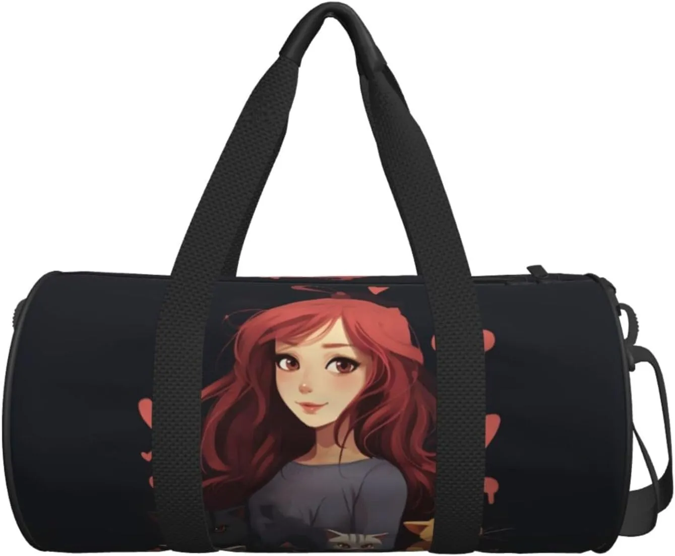 Travel Bag For Women,A Girl Who Loves Cats Print Personal Item Duffle Bags,Weekend Travel Duffel Tote Bag,Travel Sport Gym Bag For Men,Airplane Travel Essentials For Flying