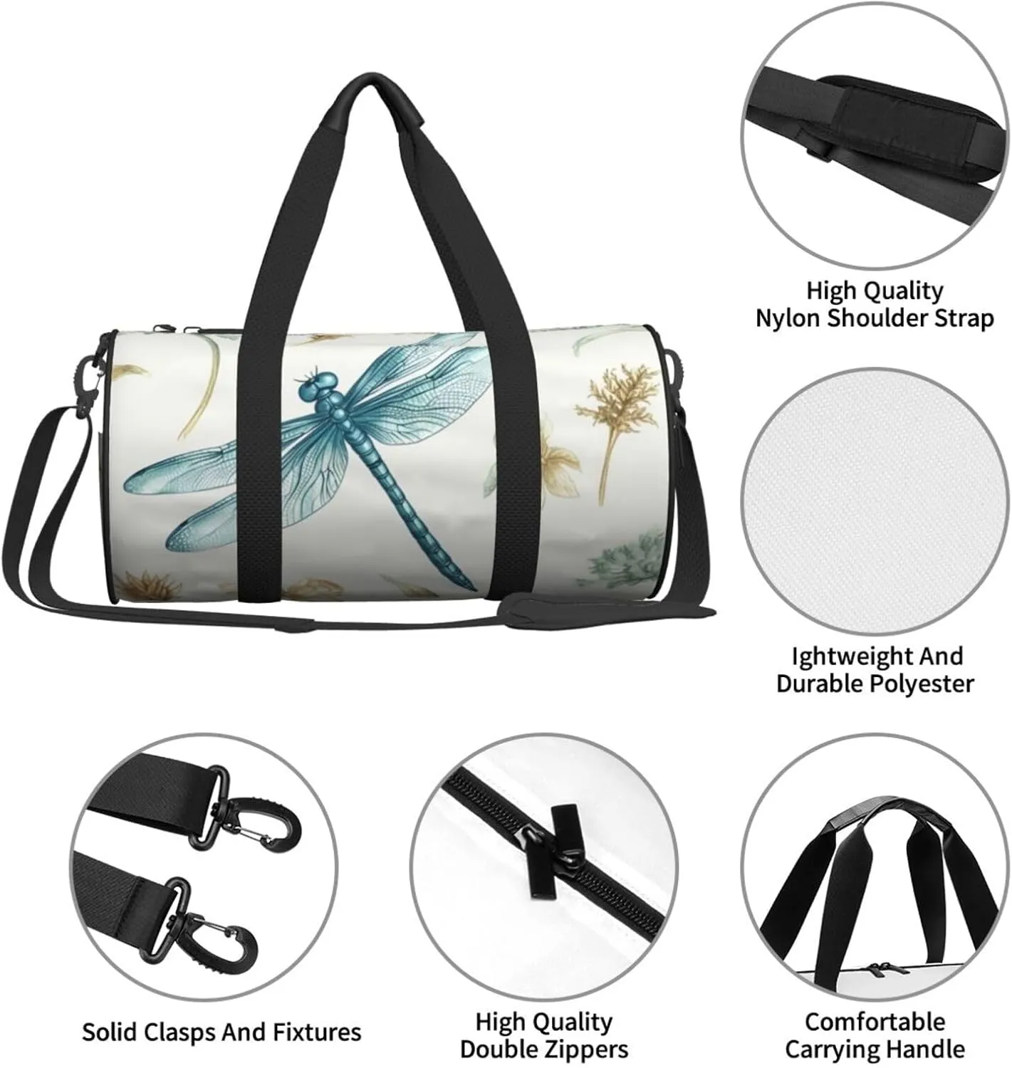 Travel Bag For Women,Dragonfly Print Personal Item Duffle Bags,Weekend Travel Duffel Tote Bag,Travel Sport Gym Bag For Men,Airplane Travel Essentials For Flying