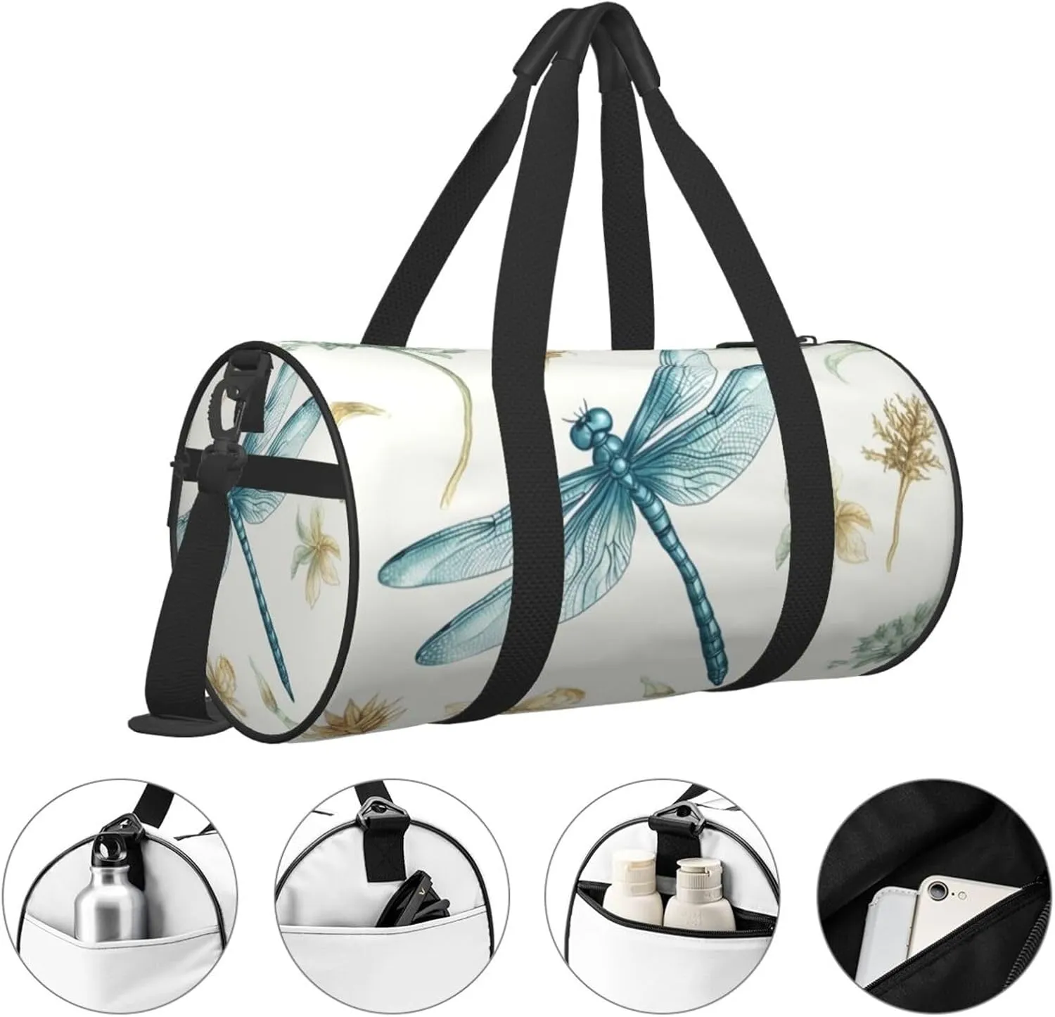 Travel Bag For Women,Dragonfly Print Personal Item Duffle Bags,Weekend Travel Duffel Tote Bag,Travel Sport Gym Bag For Men,Airplane Travel Essentials For Flying