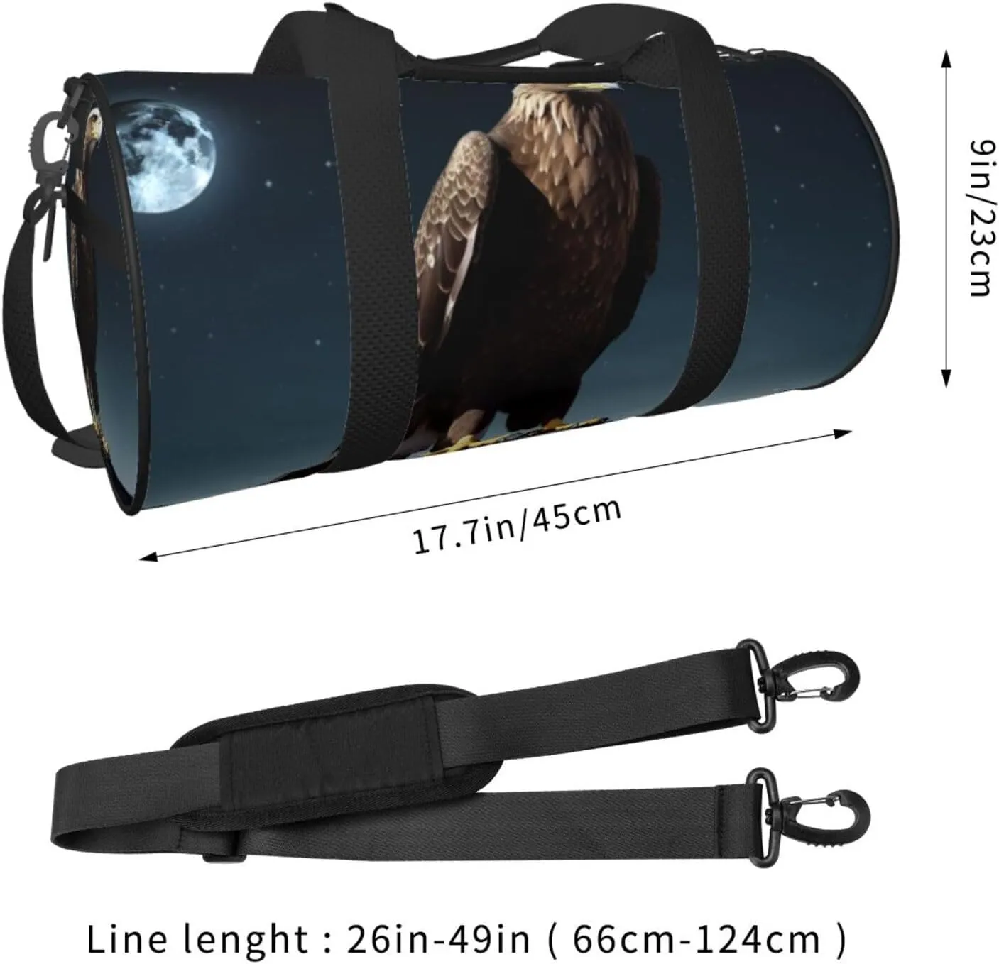 Travel Bag For Women,Eagle Under The Stars Print Personal Item Duffle Bags,Weekend Travel Duffel Tote Bag,Travel Sport Gym Bag For Men,Airplane Travel Essentials For Flying