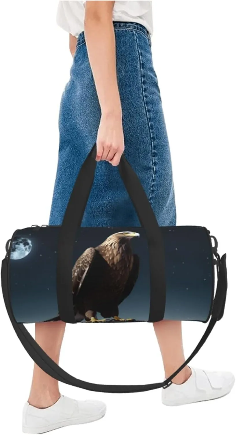 Travel Bag For Women,Eagle Under The Stars Print Personal Item Duffle Bags,Weekend Travel Duffel Tote Bag,Travel Sport Gym Bag For Men,Airplane Travel Essentials For Flying